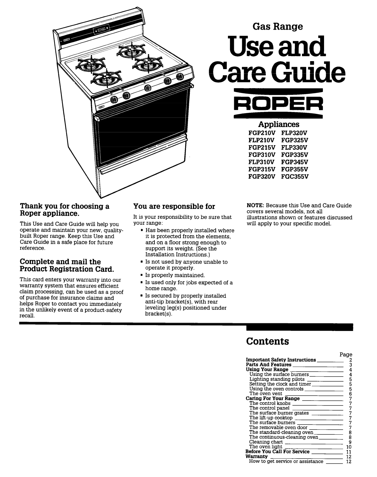 Whirlpool FGPZlOV, FGP310V, FGC355V, FGP320V, FGP315V User Manual - ManualMachine.com