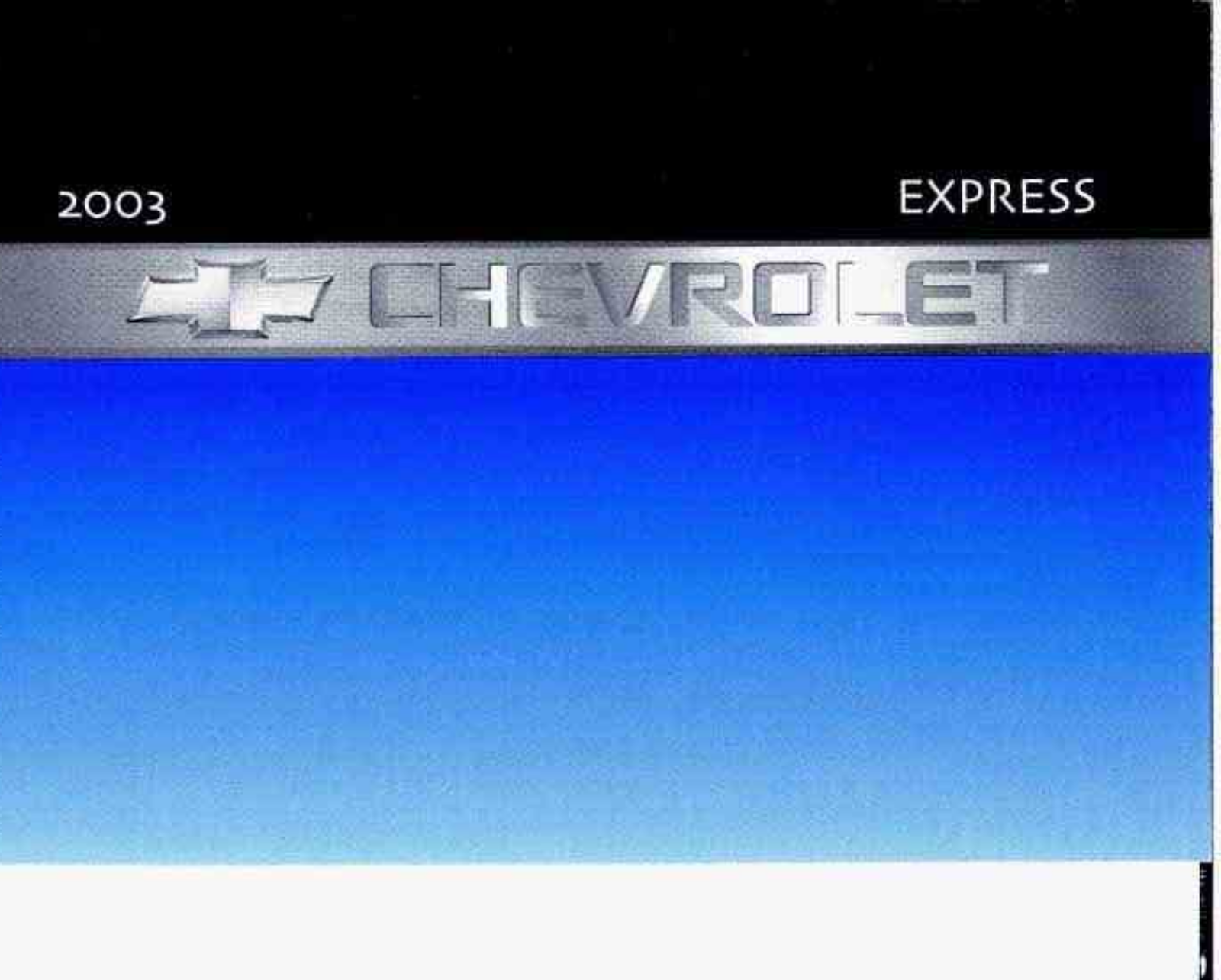 Chevrolet Express 2003 Owner's Manual