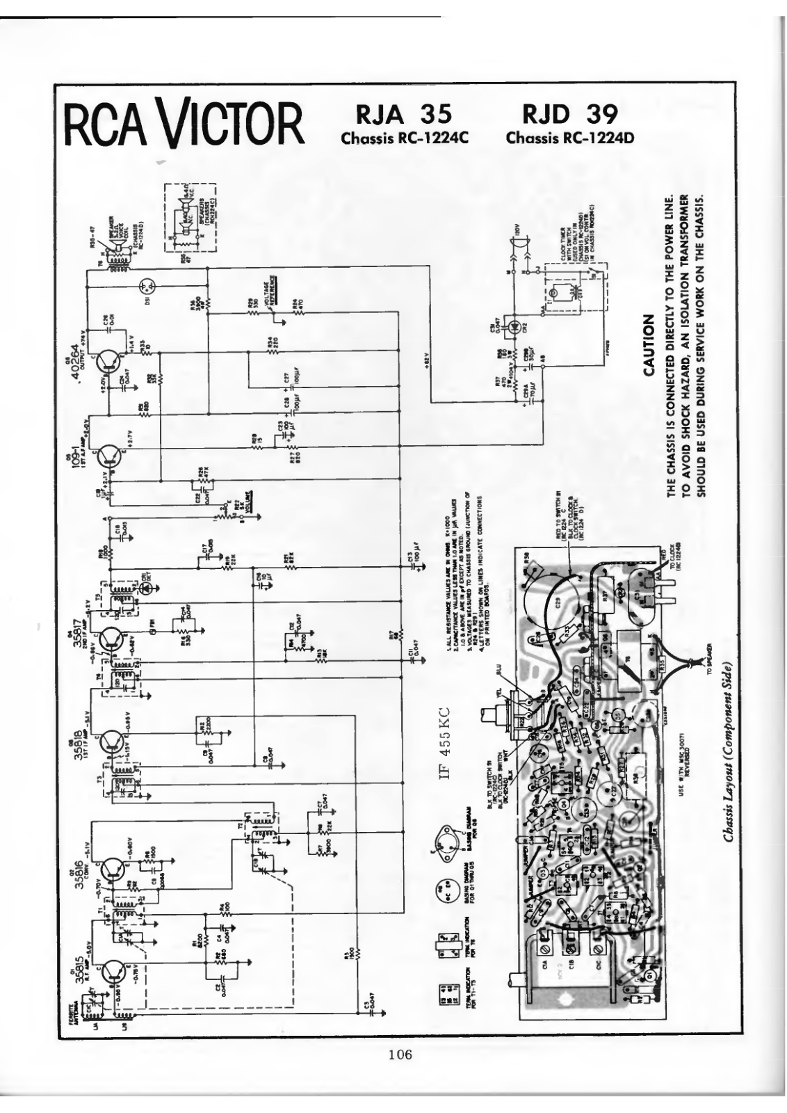 RCA RC-1224C, RJD39 RC-1224D Schematic