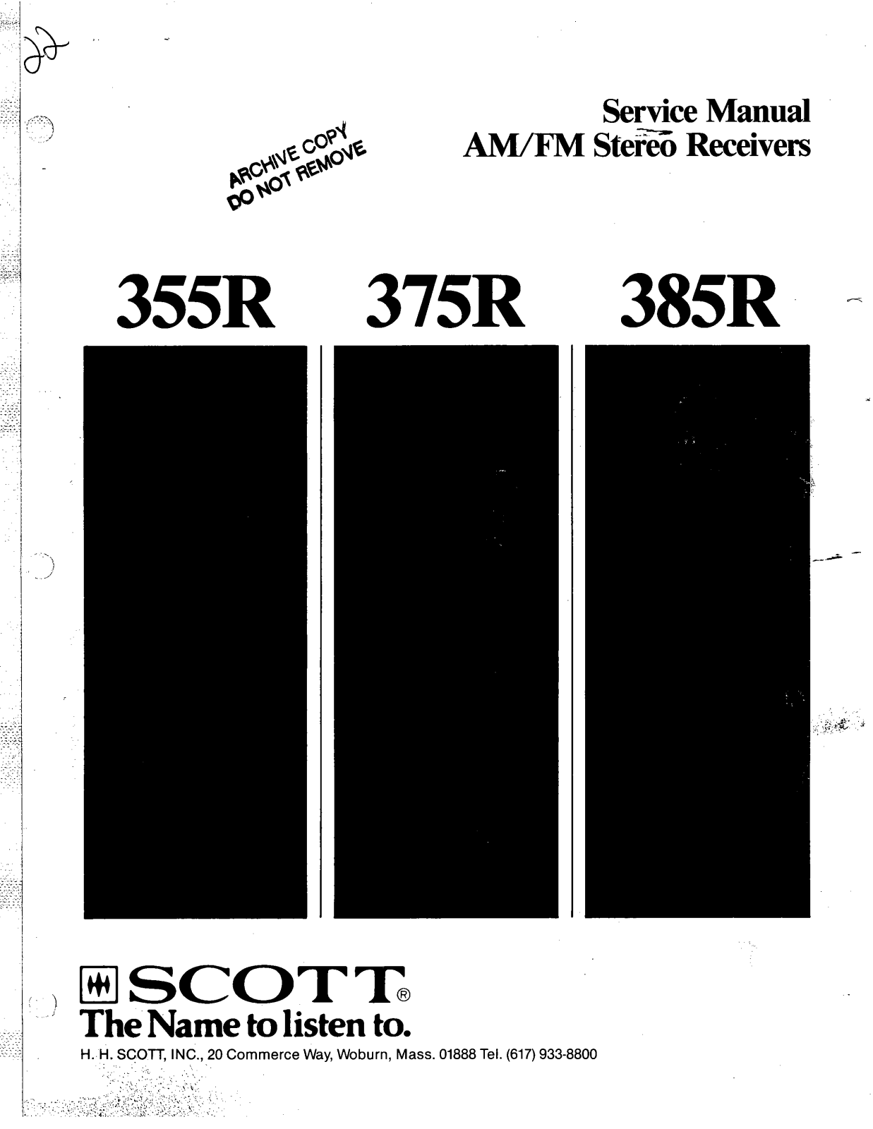 Scott 355R, 375R Service Manual