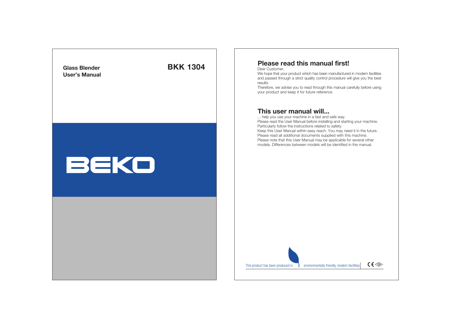 Beko BKK1304 User manual