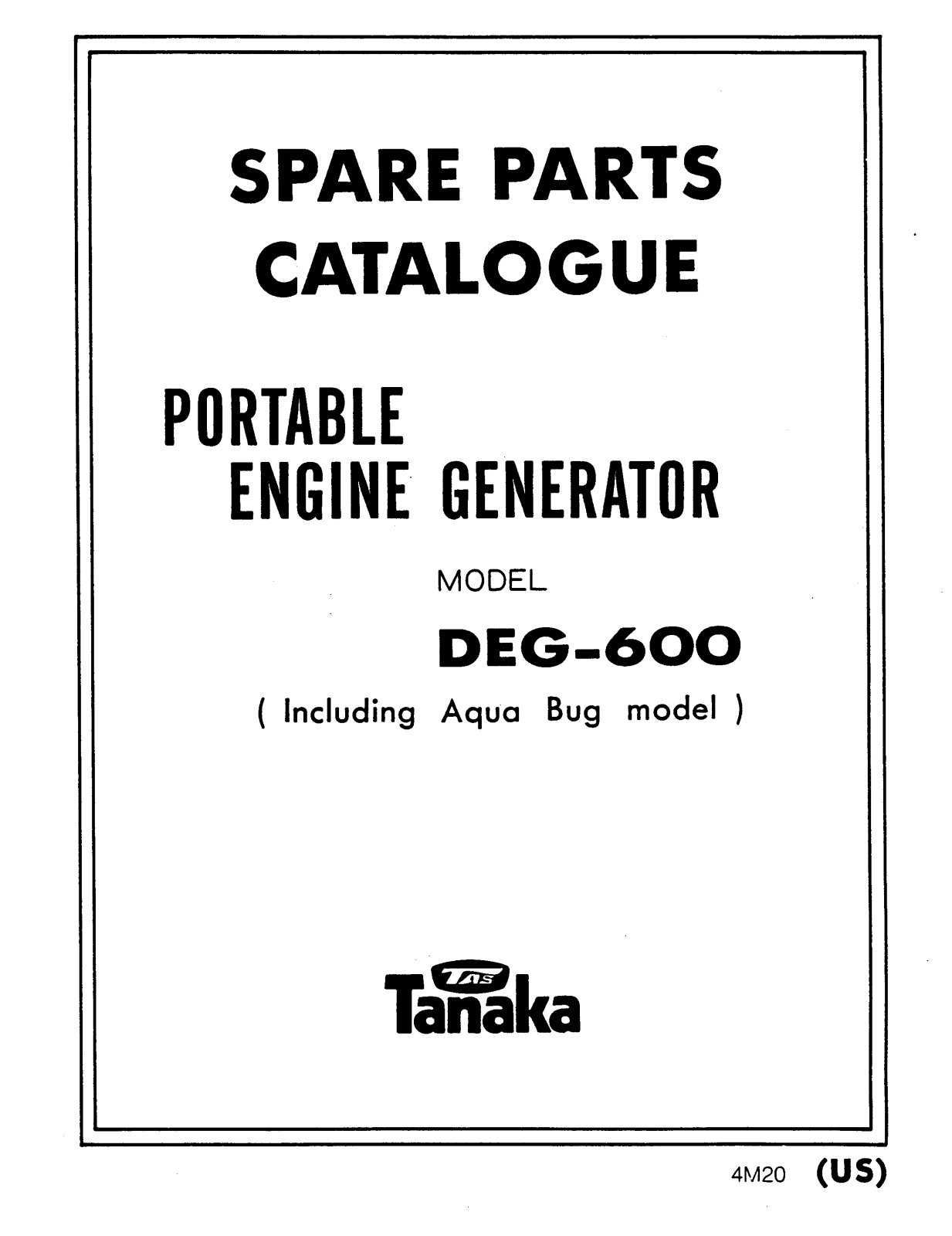 Tanaka DEG-600 User Manual