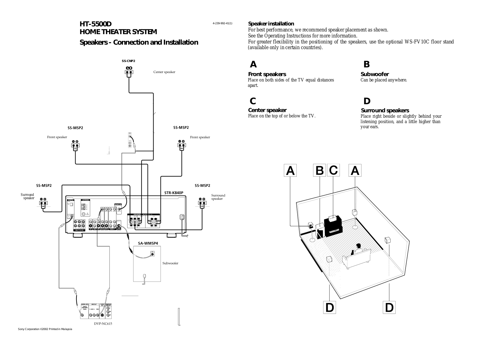 Sony HT-5500D User Manual