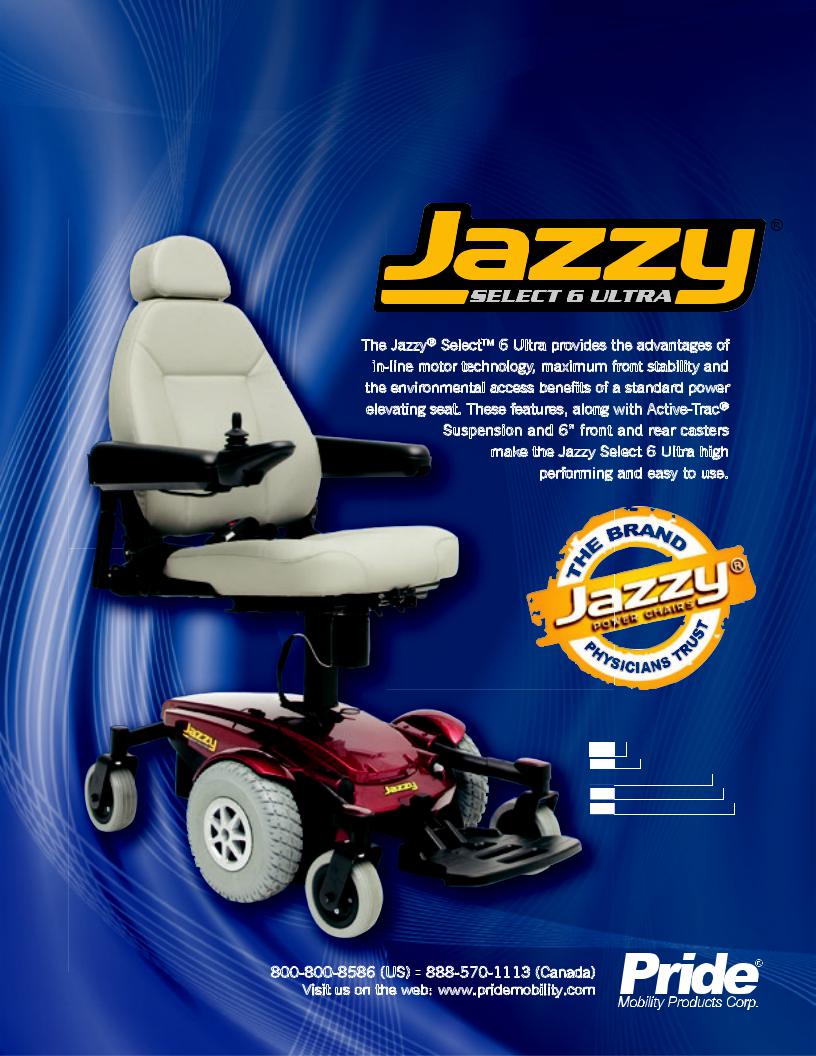 Pride Mobility Jazzy Select 6 Ultra PG VR2 User Manual