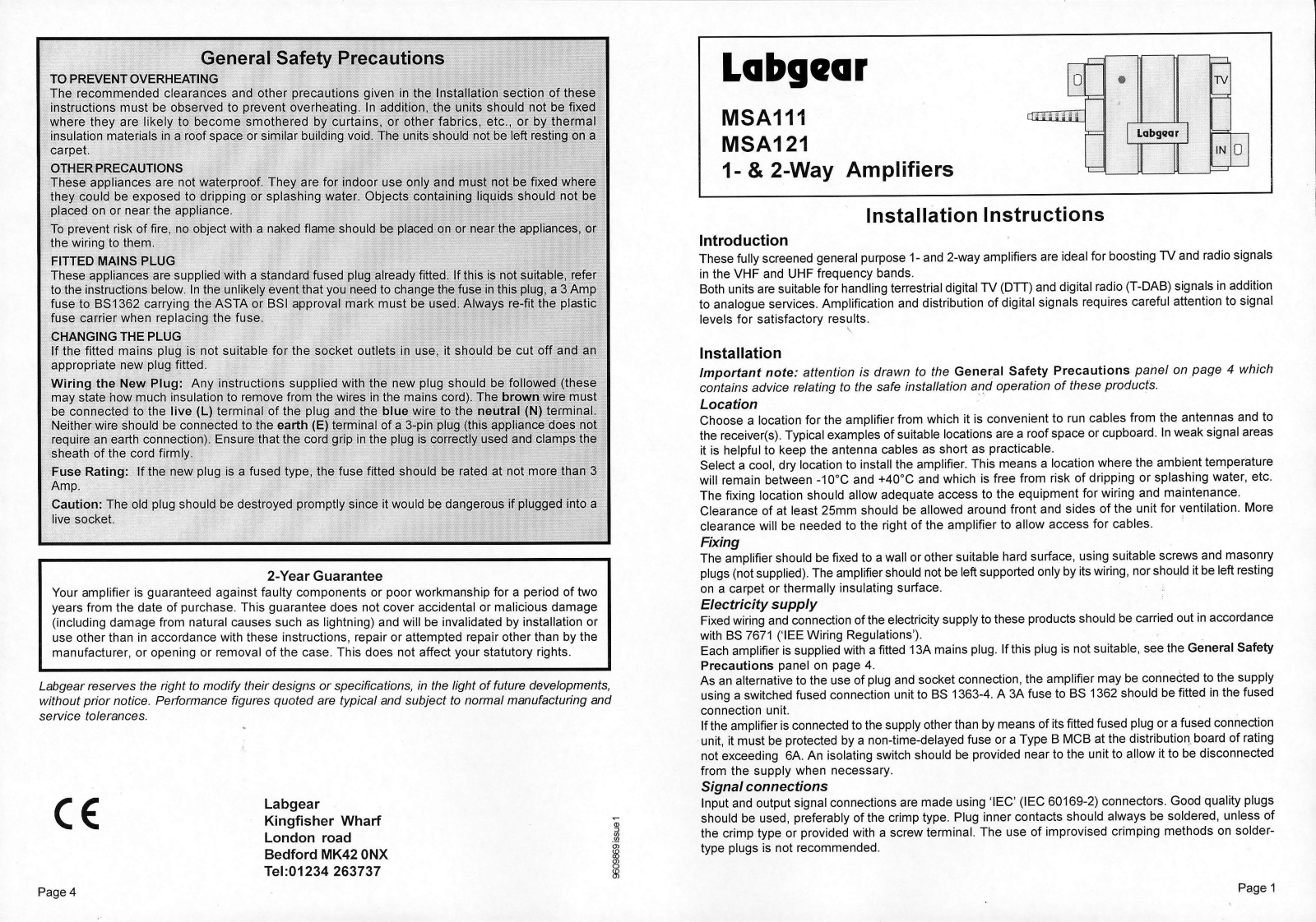 Labgear MSA121 User Manual