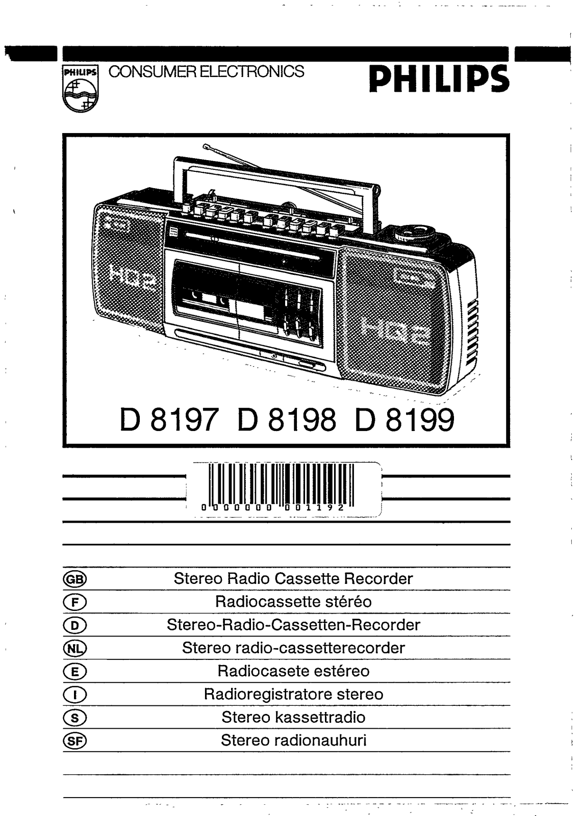 Philips D8198 User Manual