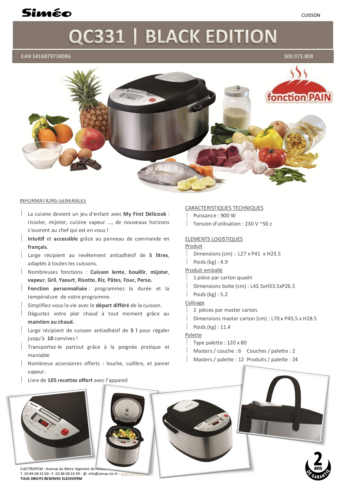 Simeo QC331 Product sheet - ManualMachine.com
