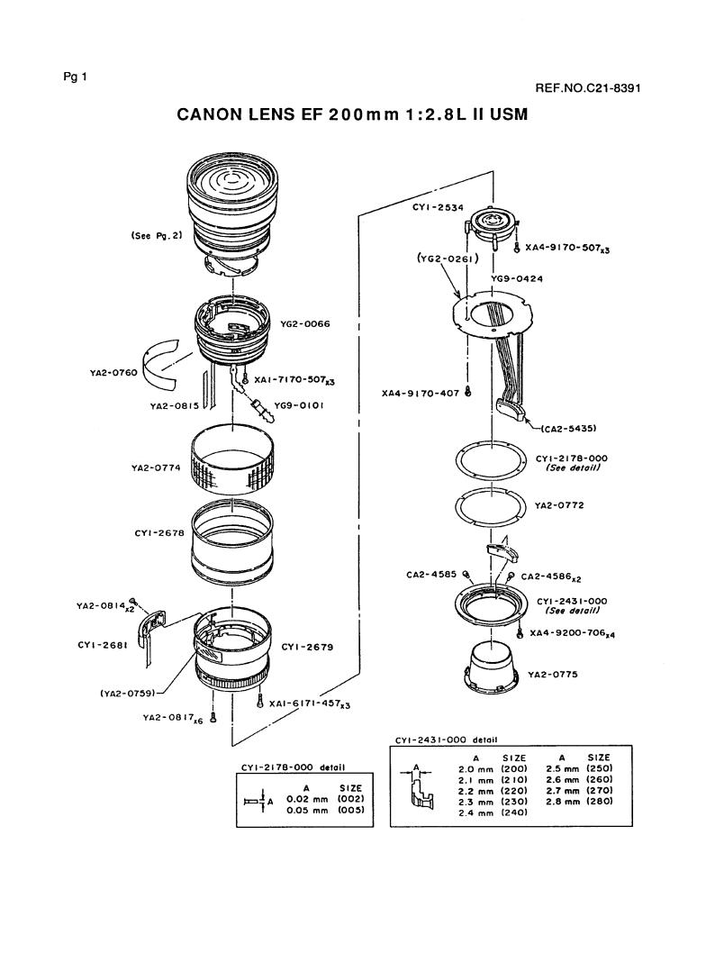 Canon EF 200 PARTS CATALOG