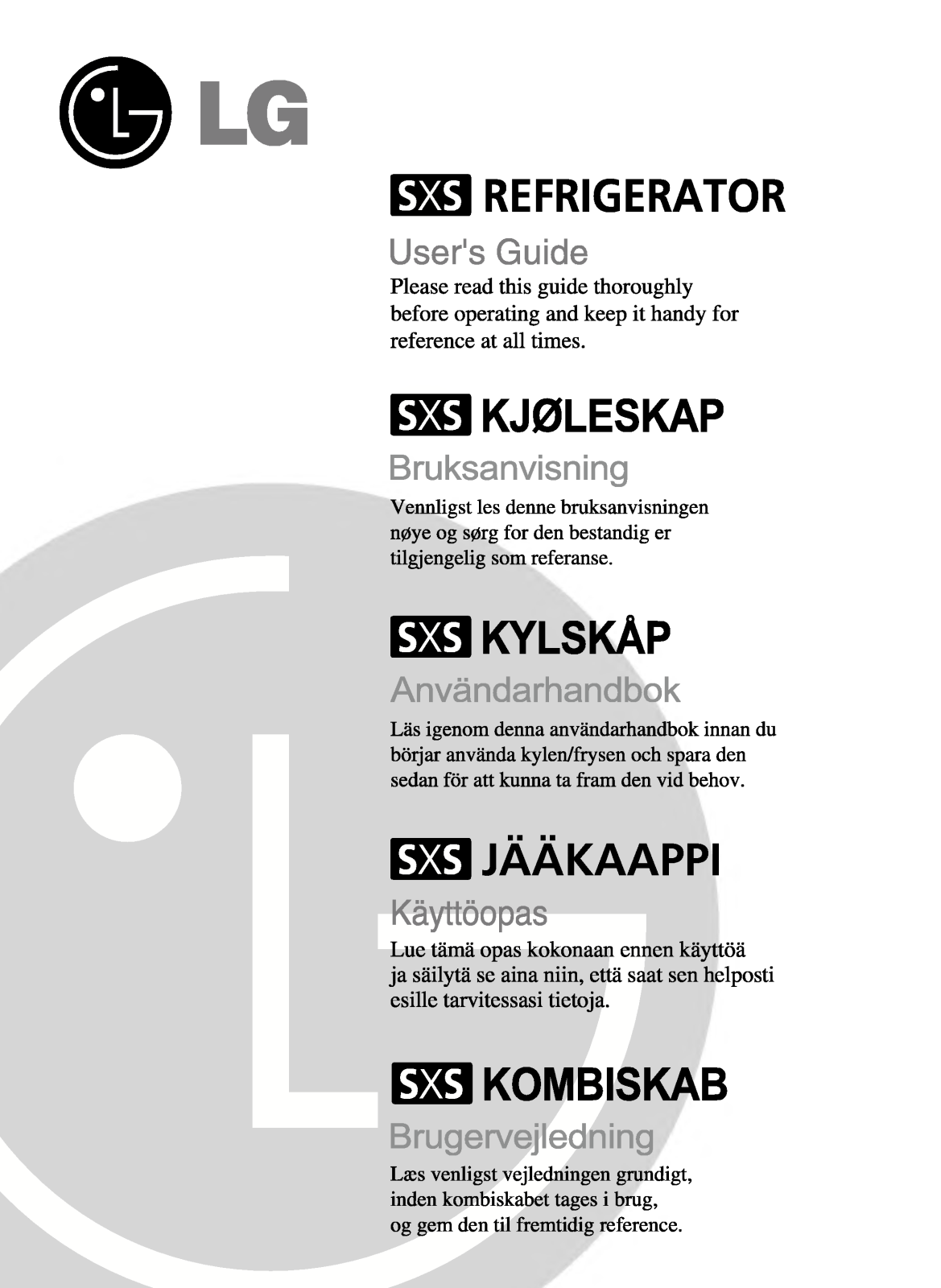 Lg GR-P207NSU, GR-P207NBU User Manual