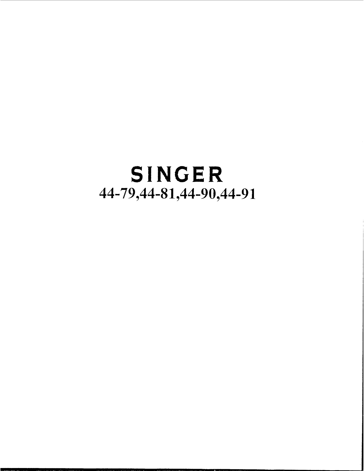 Singer 44-90, 44-91, 44-81, 44-79 Instruction Manual