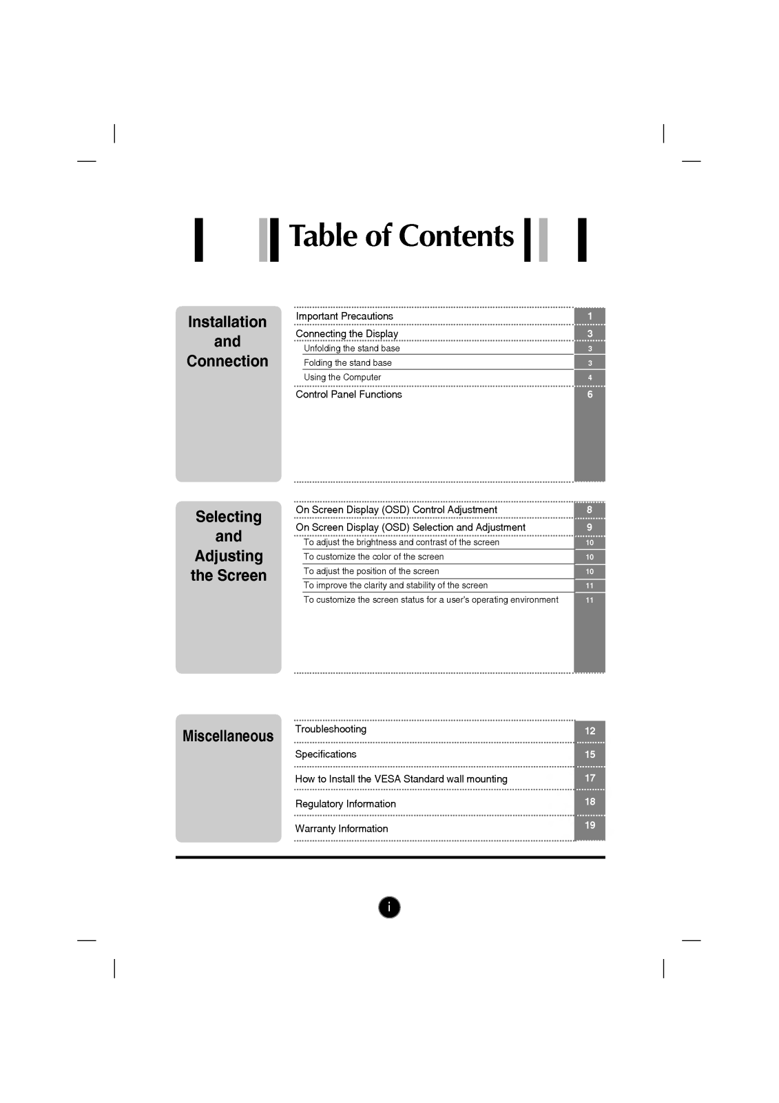 LG 721Z User Manual