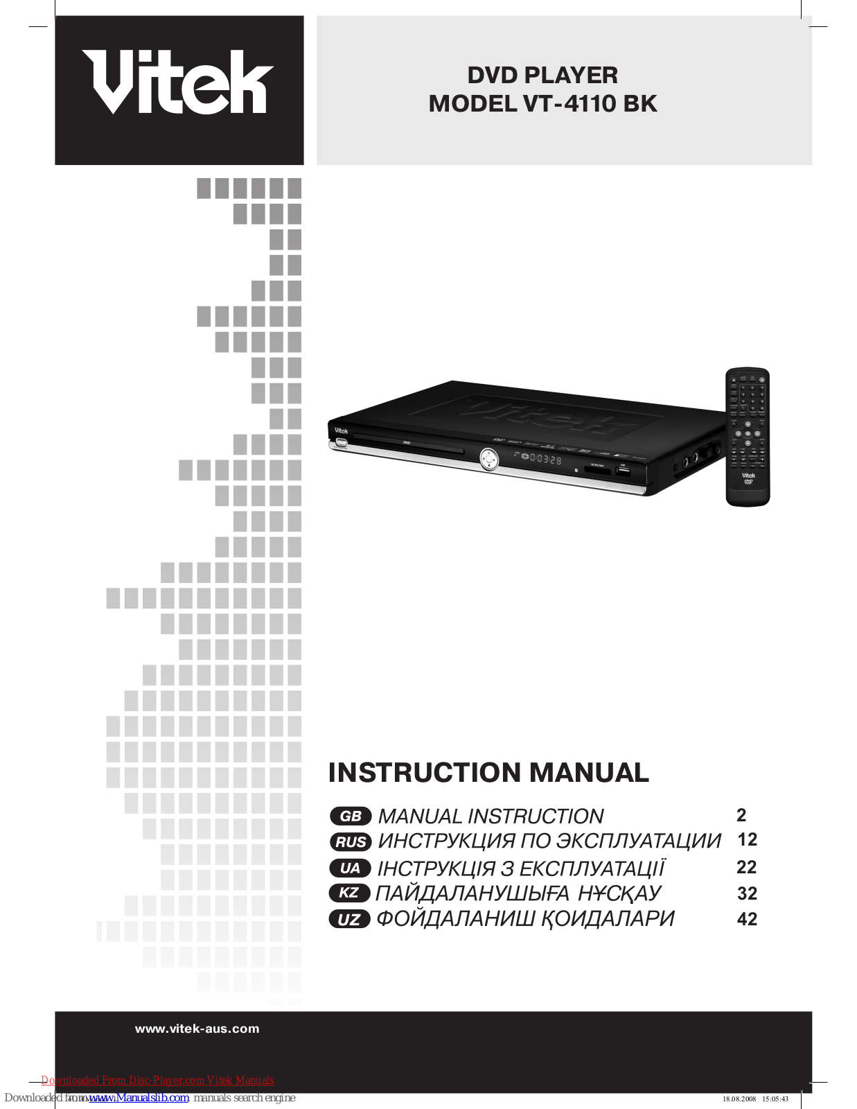 Vitek VT-4110 B Instruction Manual