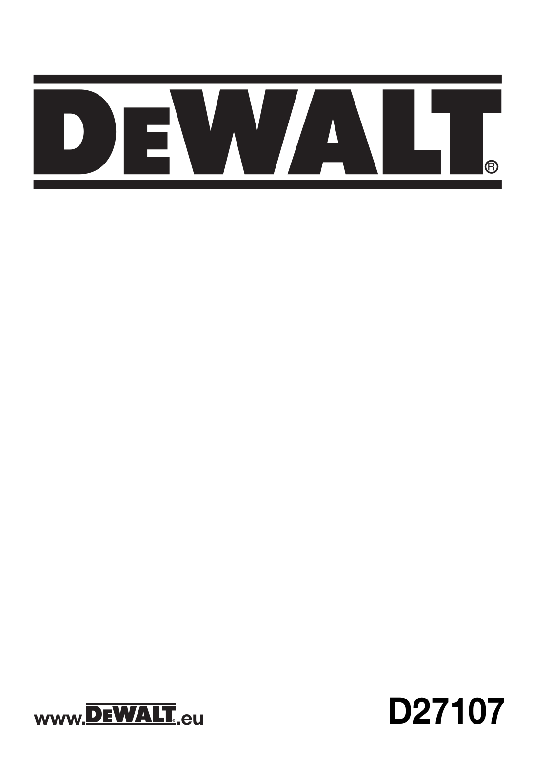 DeWalt D27107-QS User manual