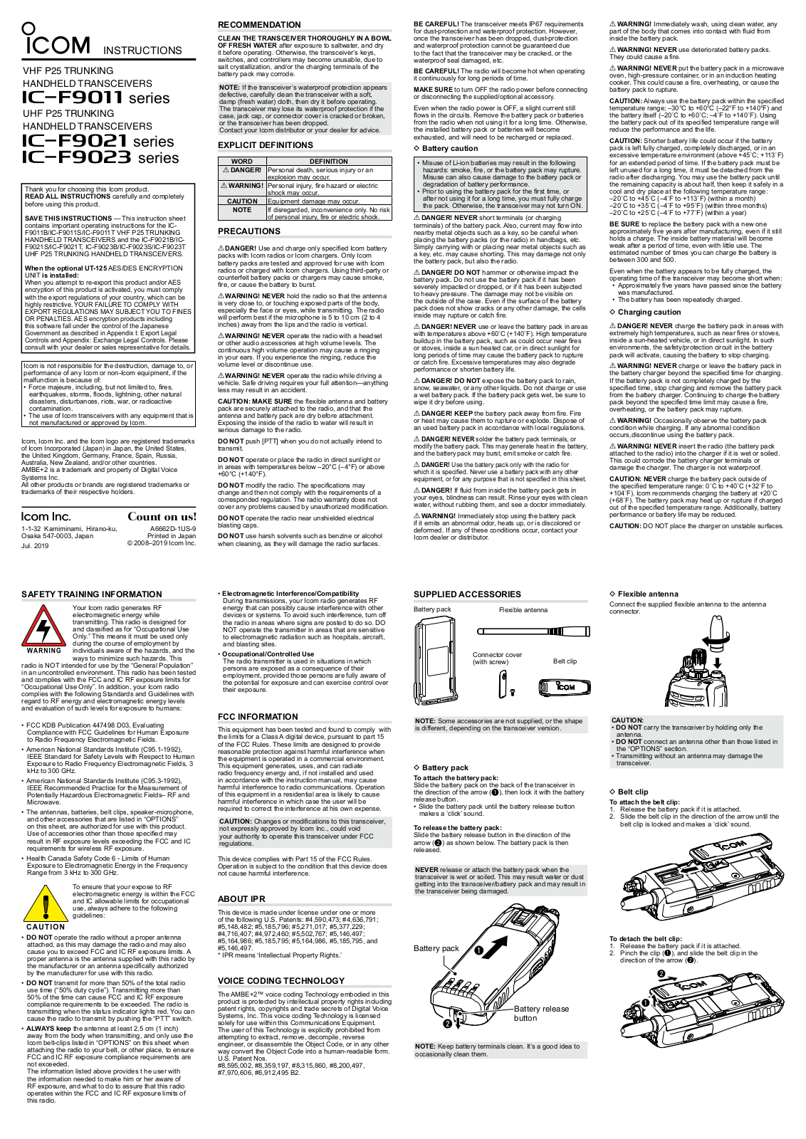ICOM IC-F9011, IC-F9021, IC-F9023 Instruction Manual - ManualMachine.com