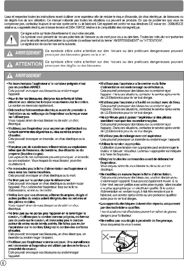 LG VC9068R, VC9066FS, VC9063EX User manual