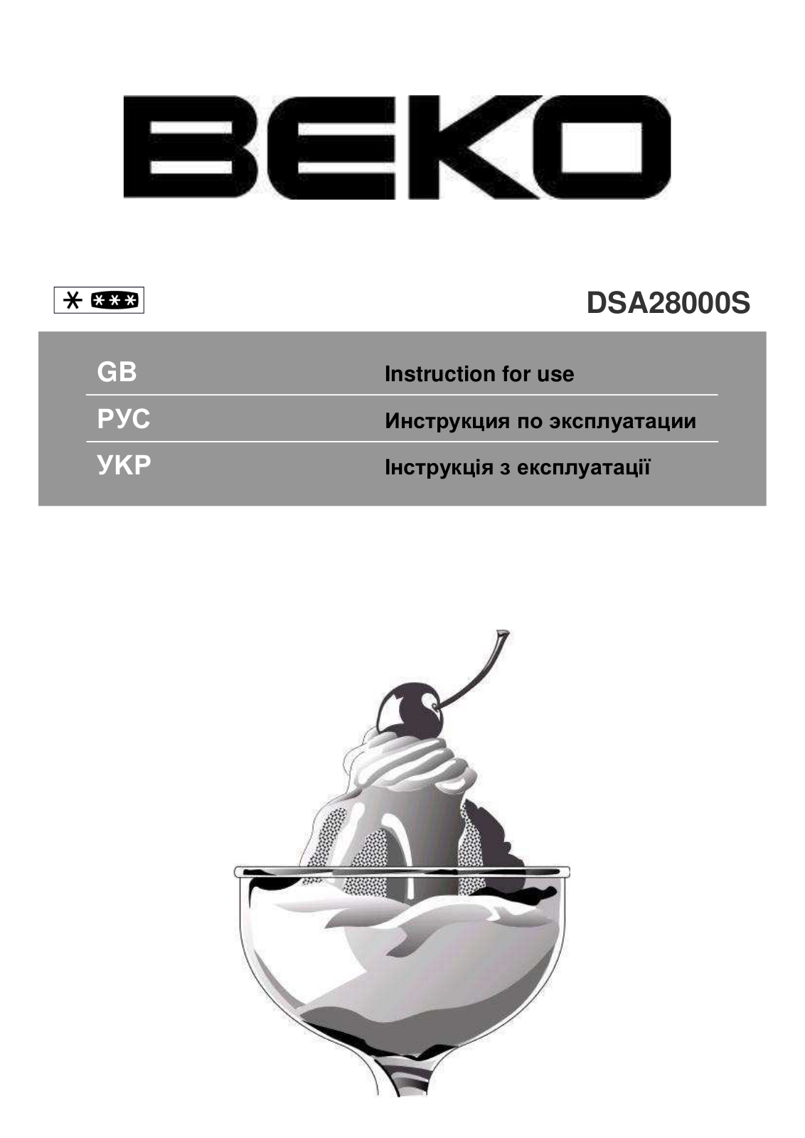 Beko DSA 28000S User manual