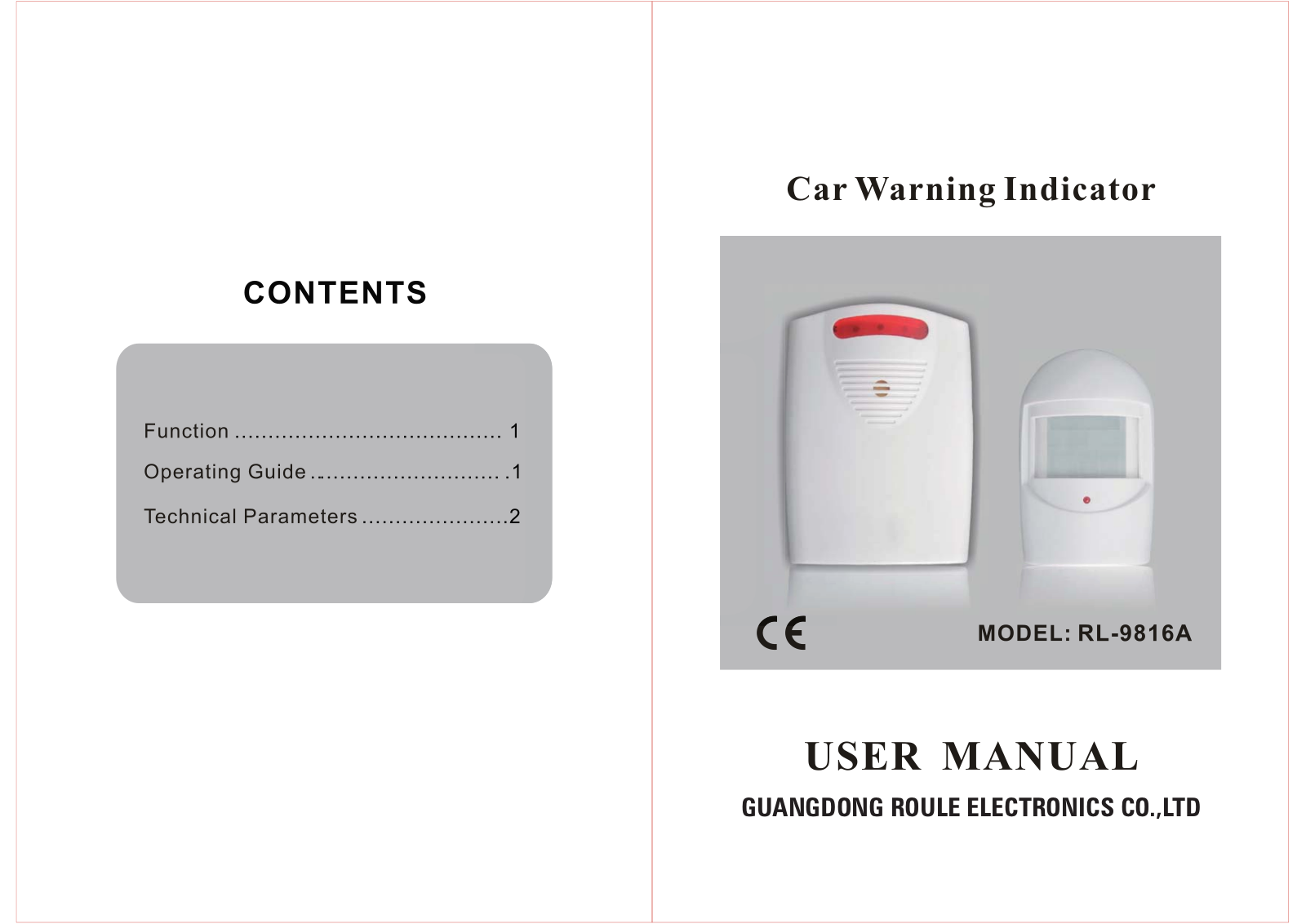 ROULE ELECTRONICS RL 9816A User Manual