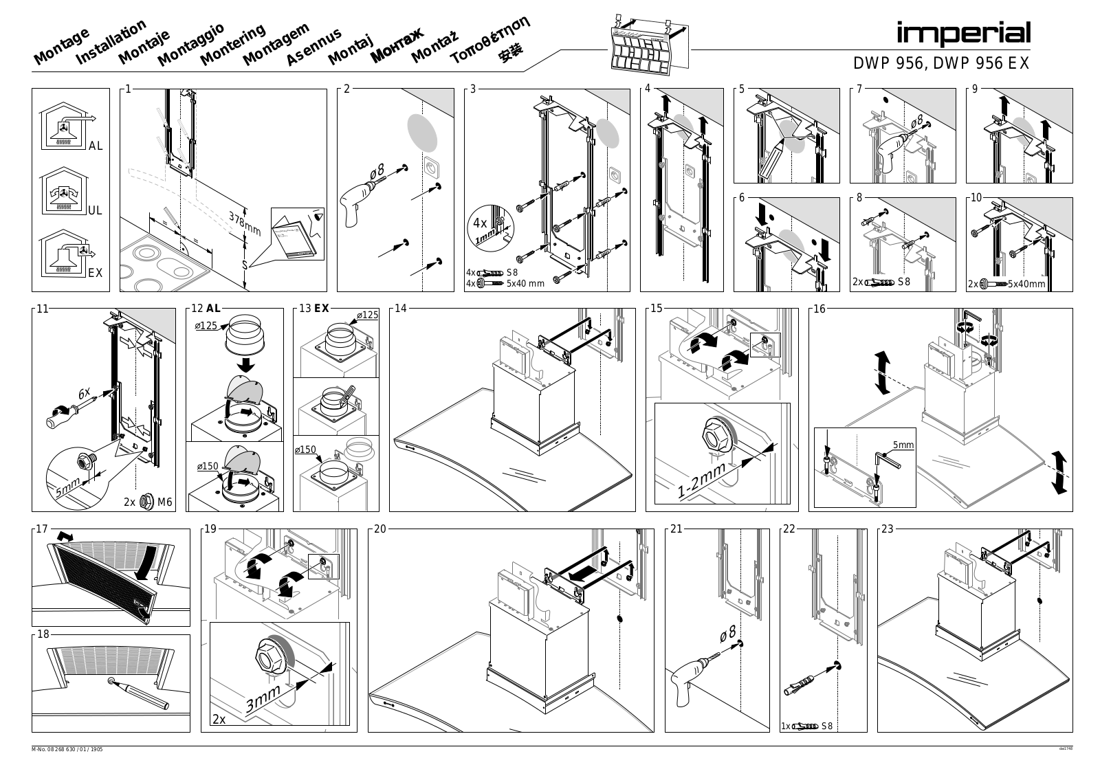 Miele DWP 956, DWP 956 EX Assembly instructions