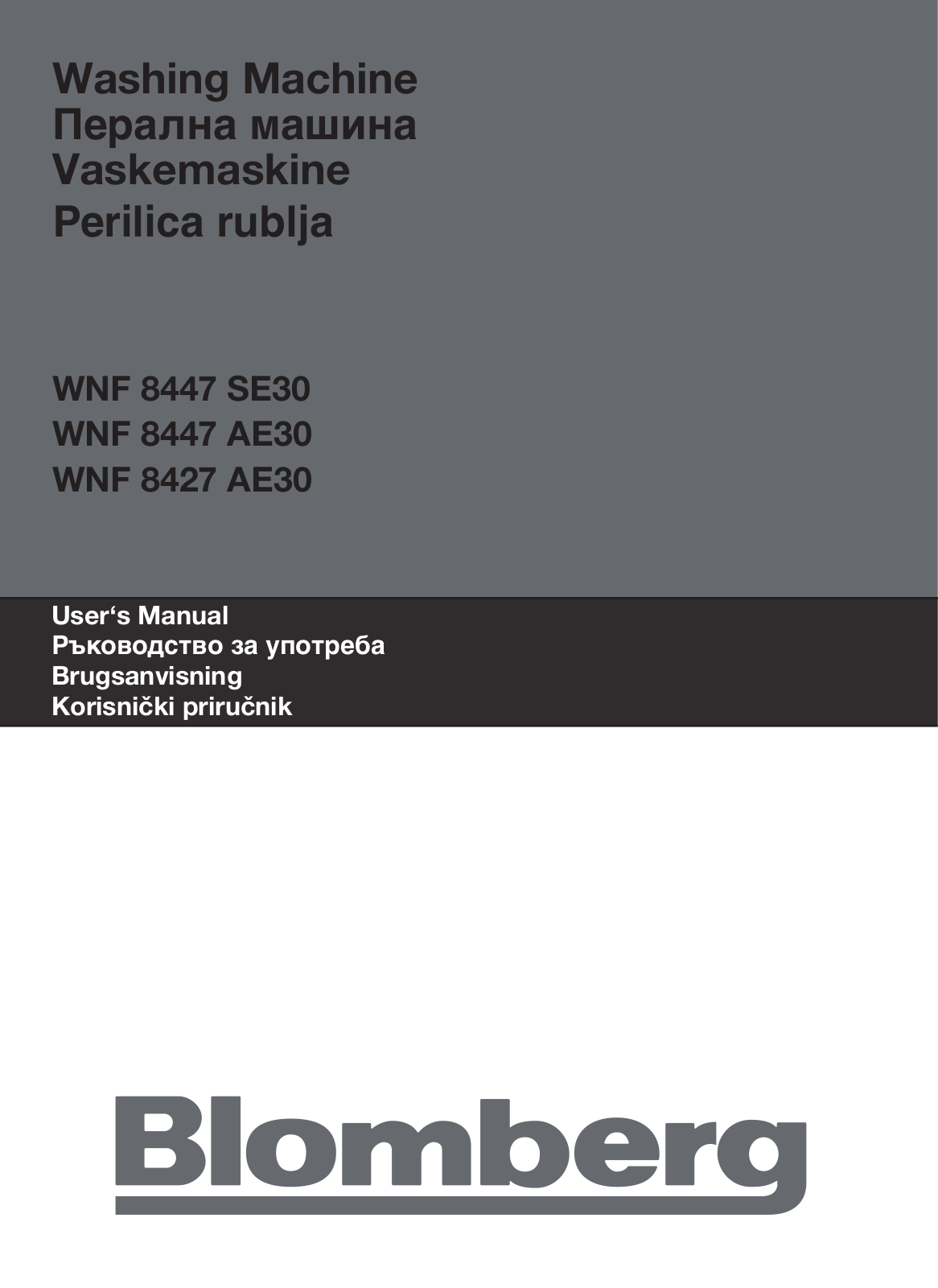 Blomberg WNF 8447 SE30 User Manual