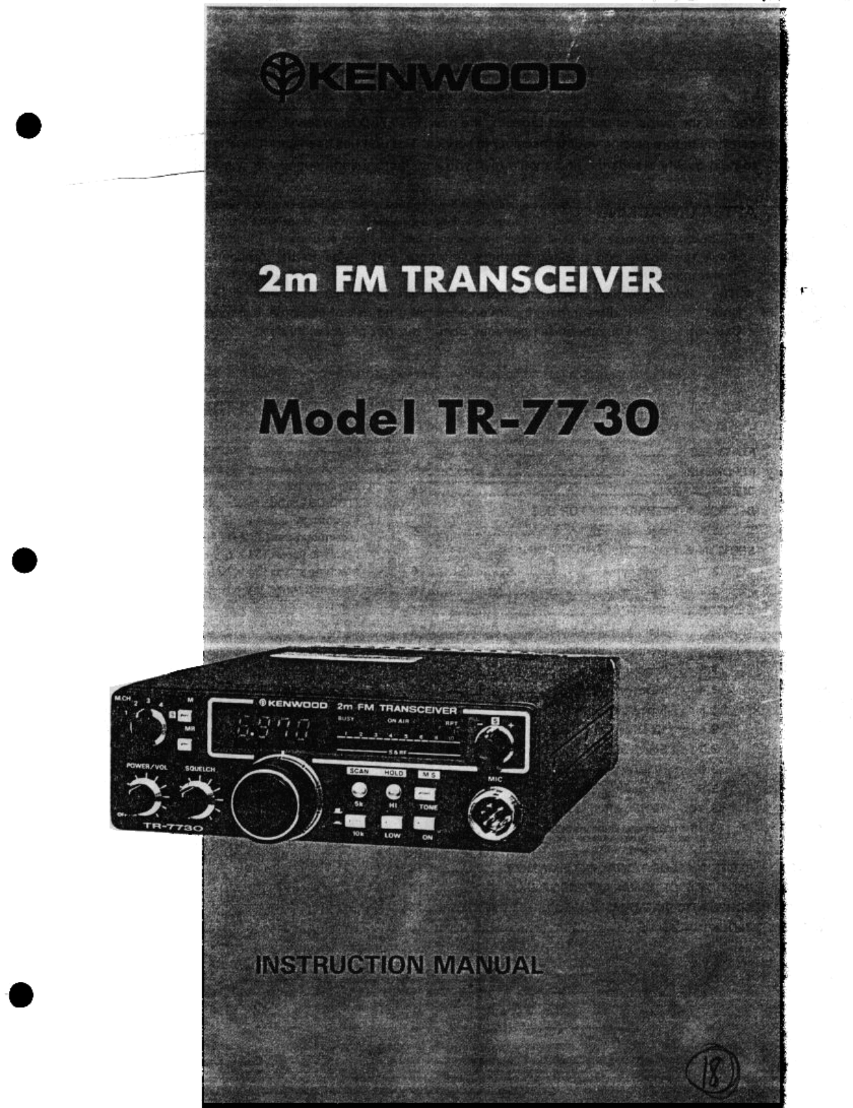 Kenwood TR7730 User Guide