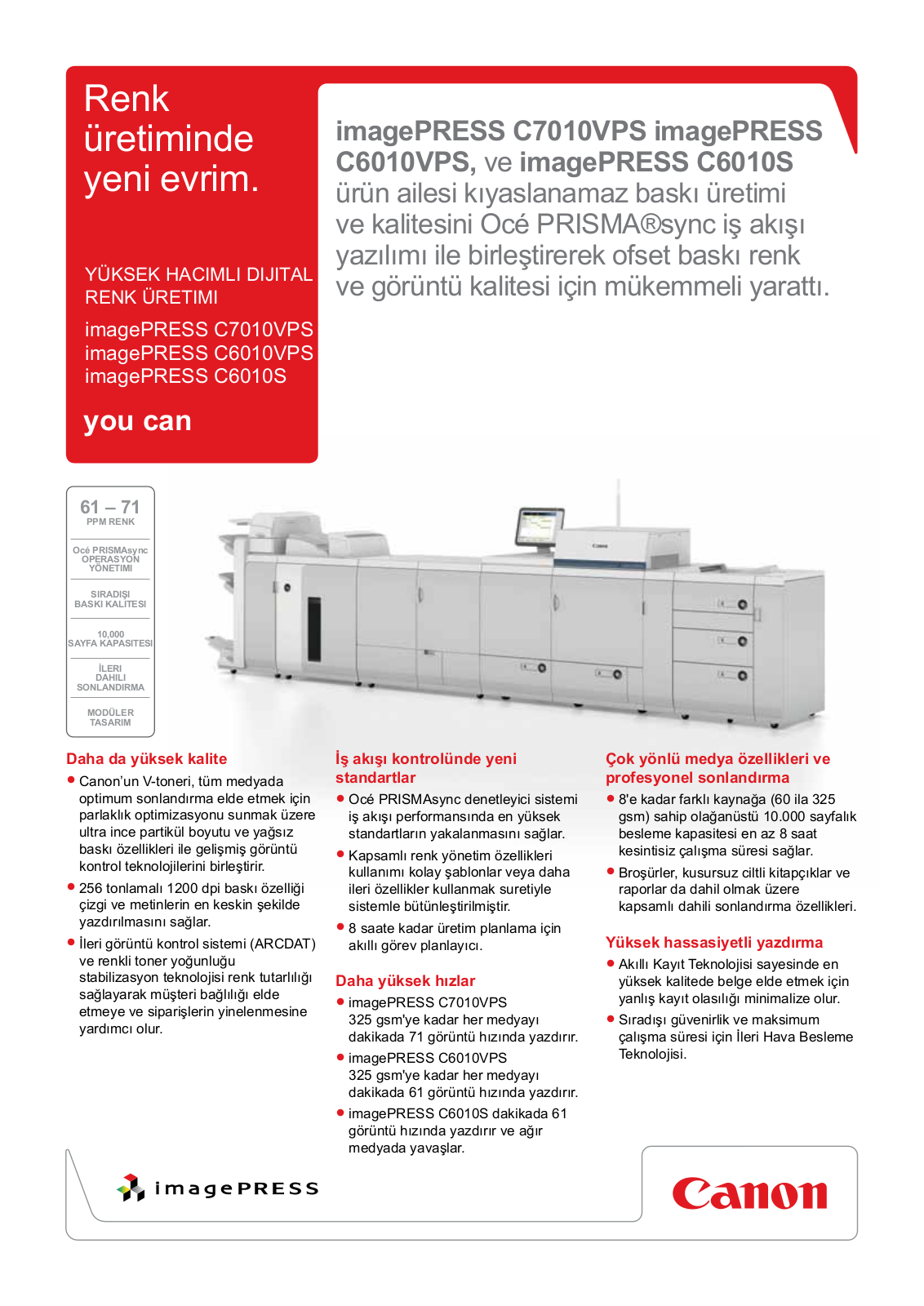 Canon IMAGEPRESS C6010VPS, IMAGEPRESS C6010S, IMAGEPRESS C7010VPS BROCHURE