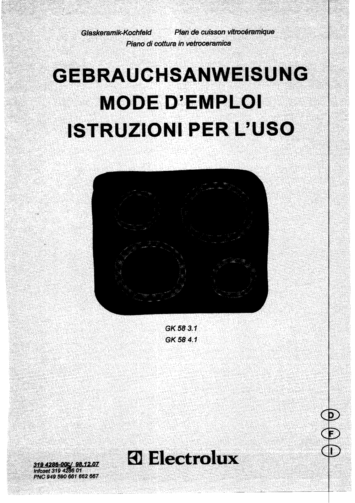 AEG GK58-3.1, GK58-4.1 User Manual