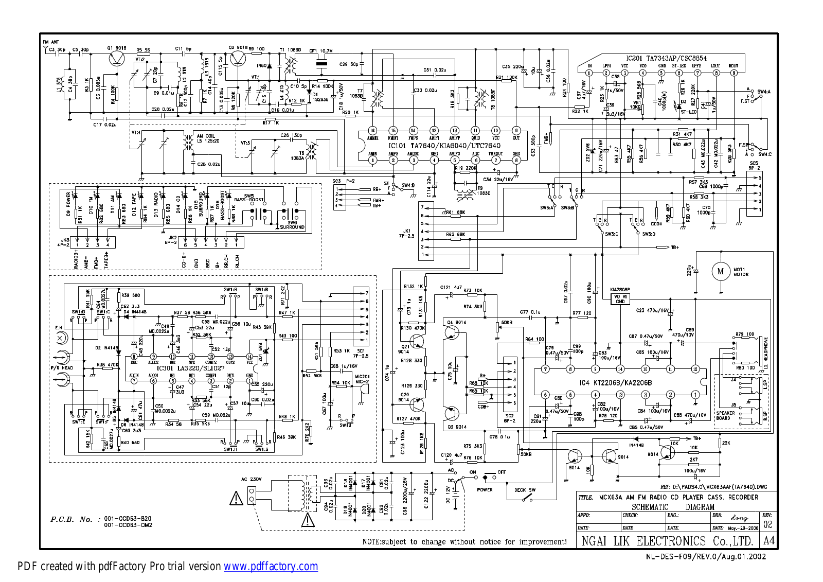 BRITÂNIA MCX-63A Schematic