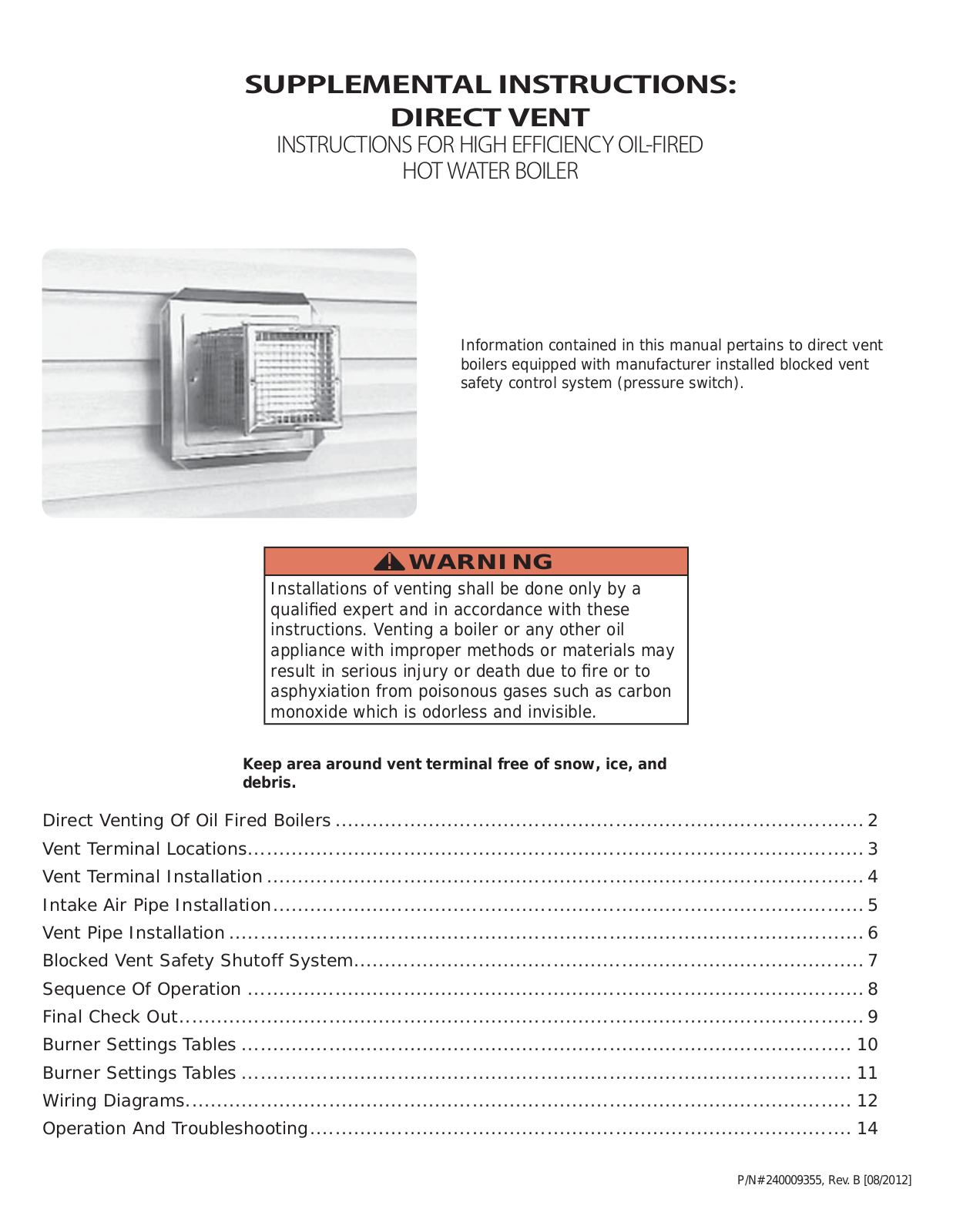 Dunkirk Excelsior EXB Series User Manual