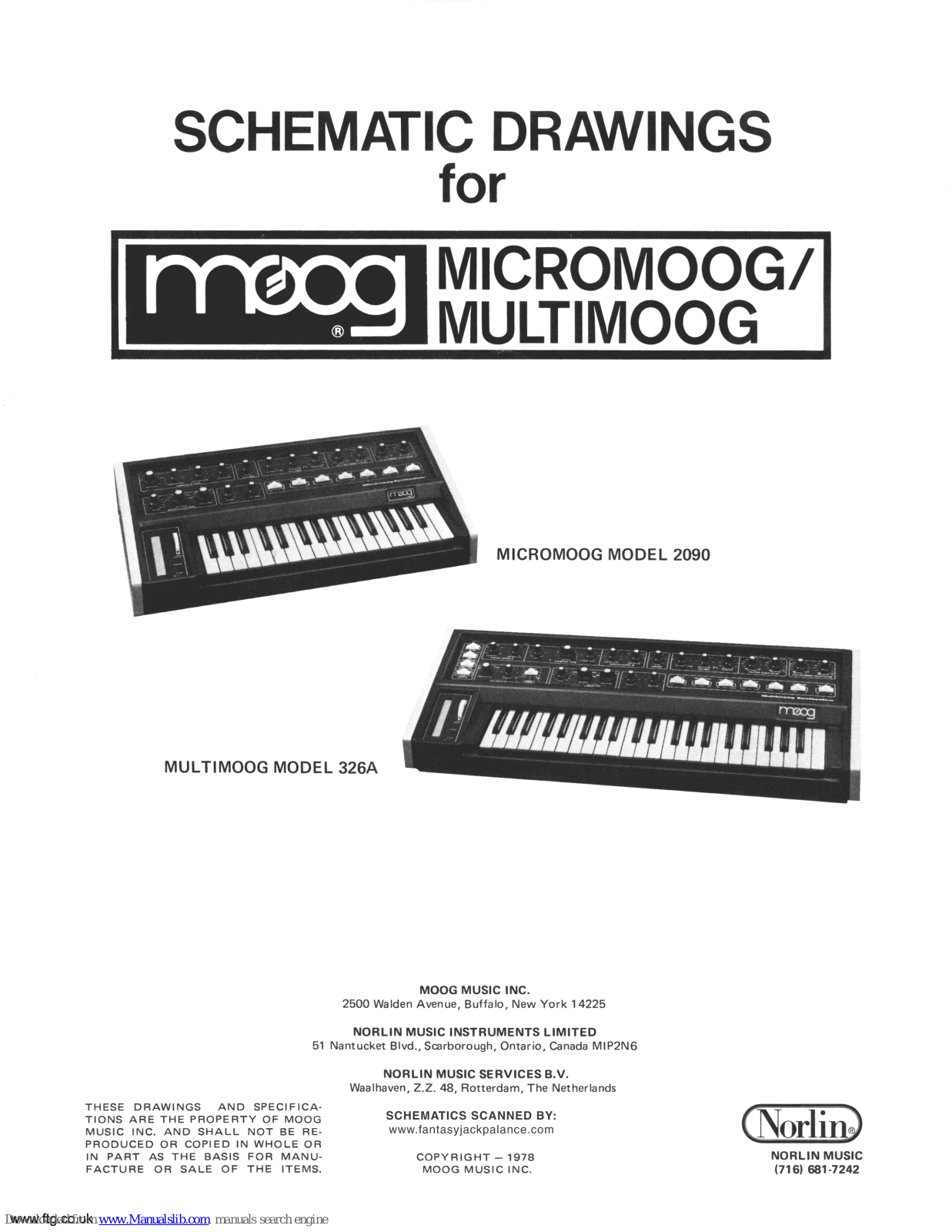 Moog Micromoog 2090, Micromoog 326A, Multimoog 326A Schematic Diagrams