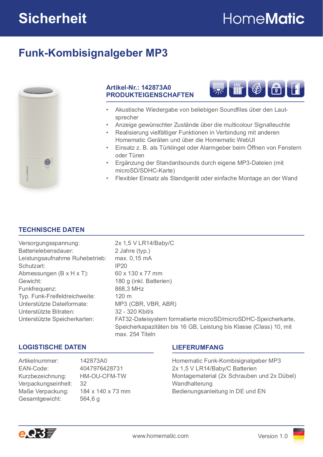 Homematic 142873A0 User Manual