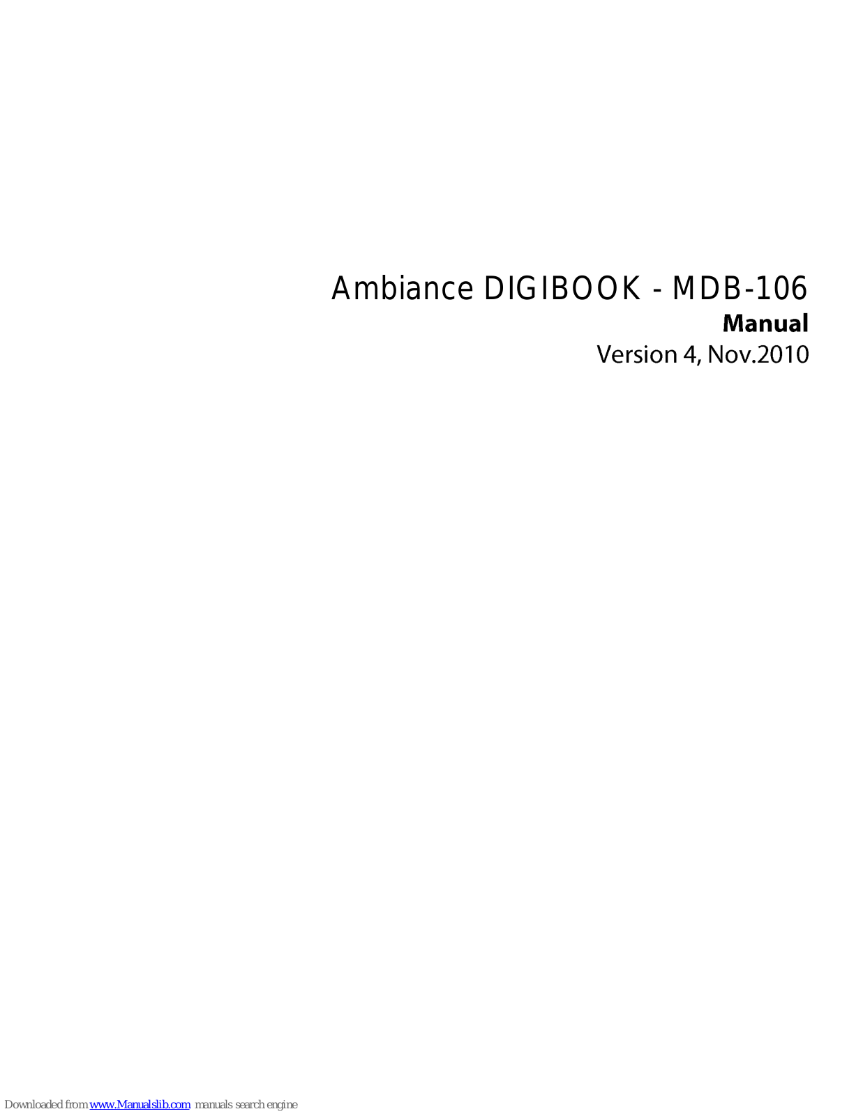 Digibook Ambiance MDB-106 User Manual