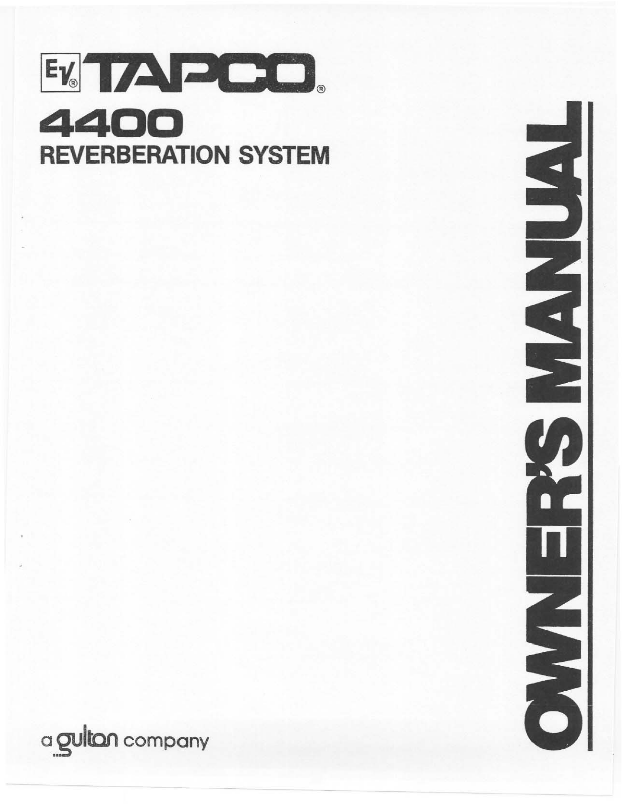 Tapco 4400 User Manual