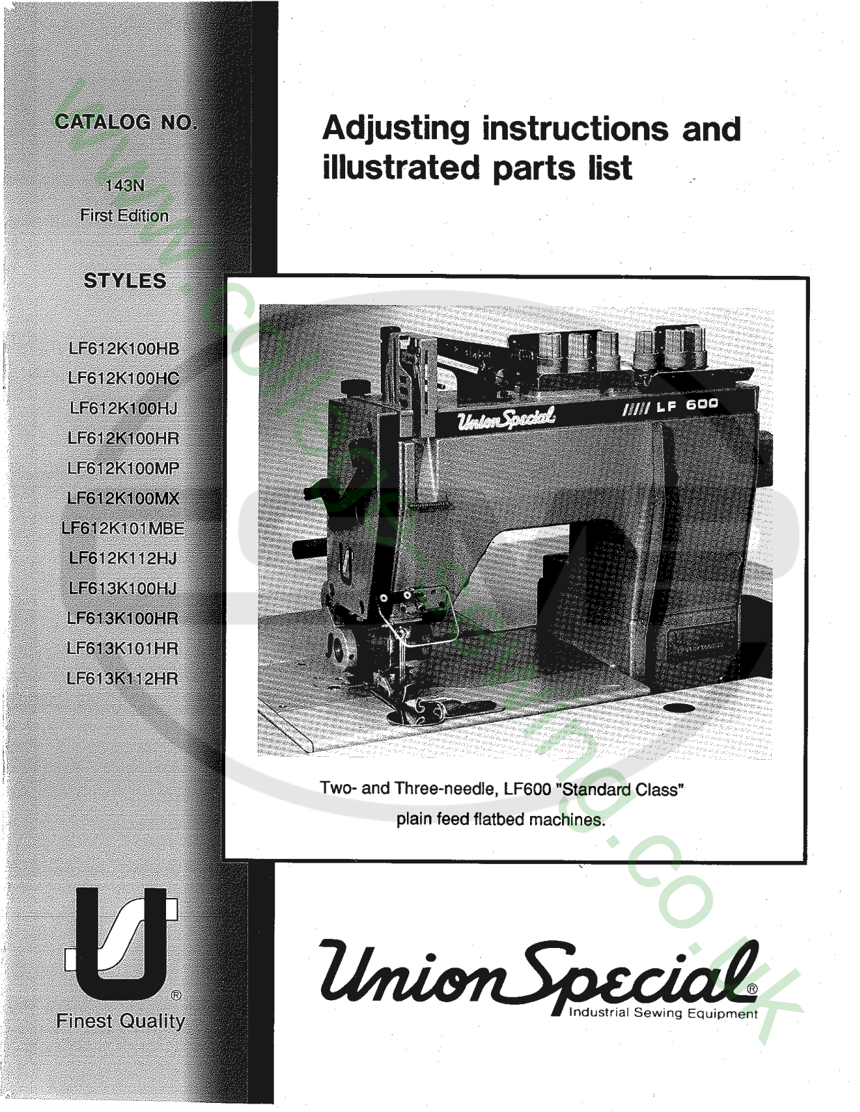 Union Special 149N Parts Book