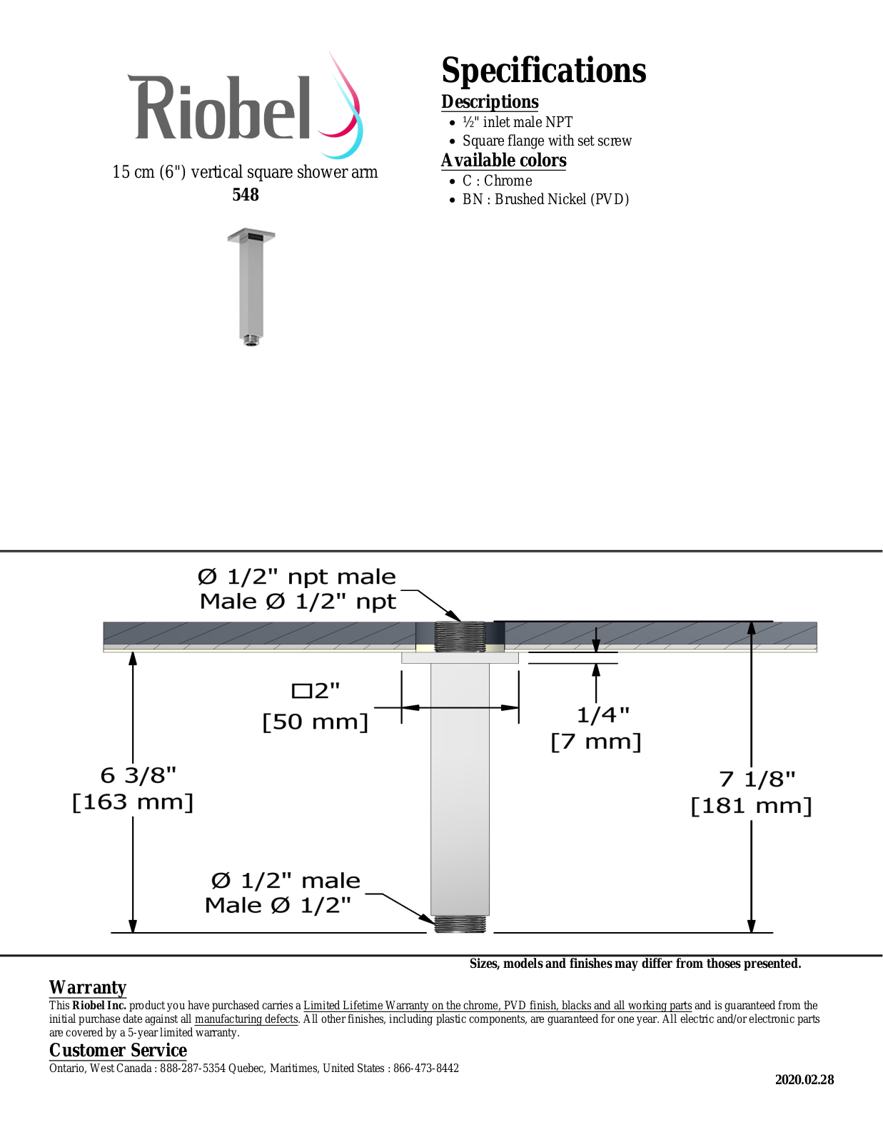 Riobel 548C Specifications - ManualMachine.com