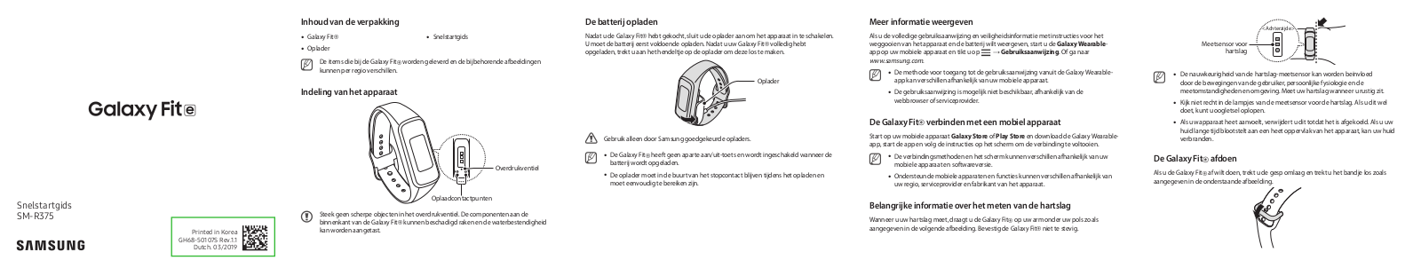 Samsung Galaxy Fit Zwart User manual