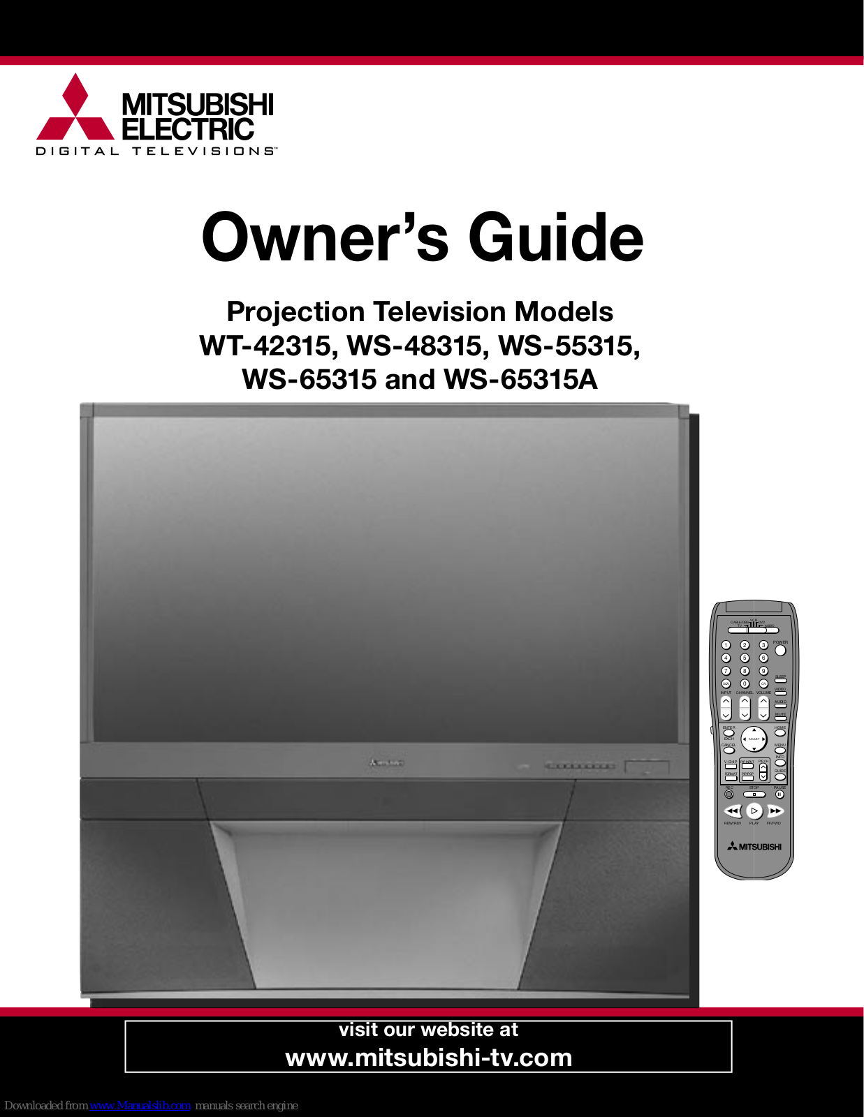 Mitsubishi WS-65315A, WS-48315, WS-55315, WS-65315, WT-42315 Owner's Manual