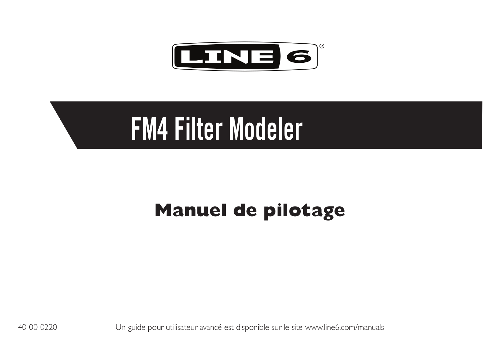 Line 6 FM4 Filter Modeler User Manual