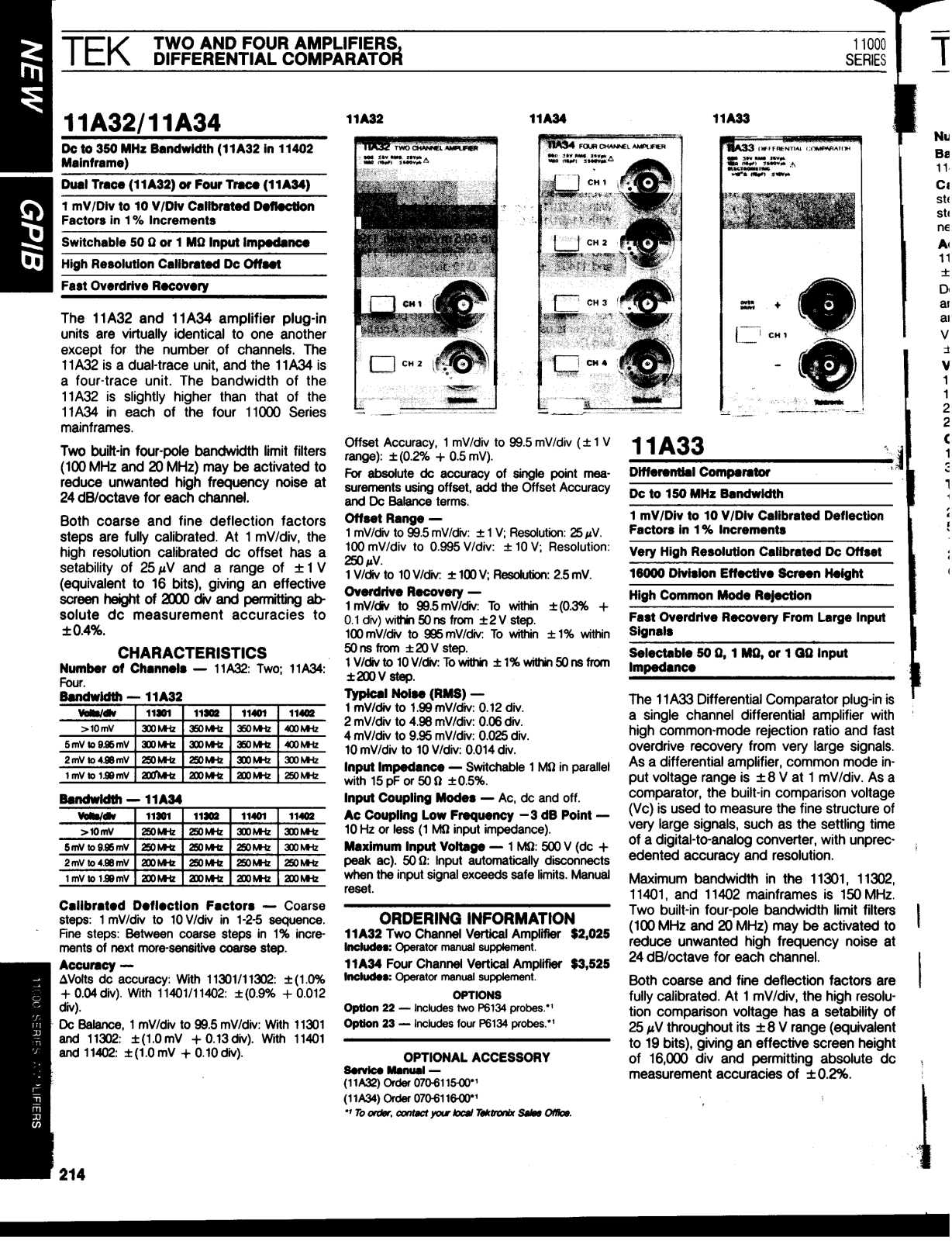 Tektronix 11A32, 11A34 Datasheet