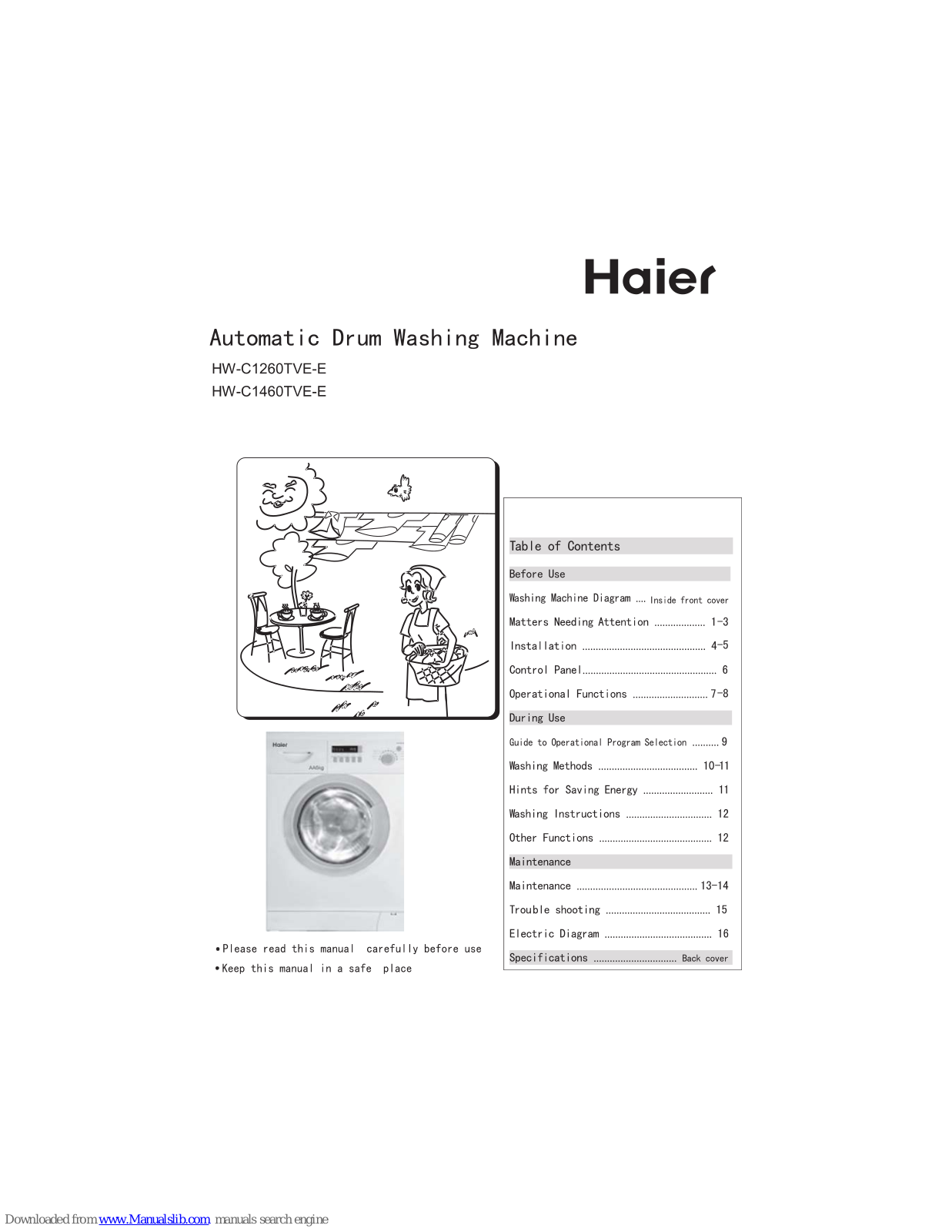 Haier HW-C1460TVE-E User Manual