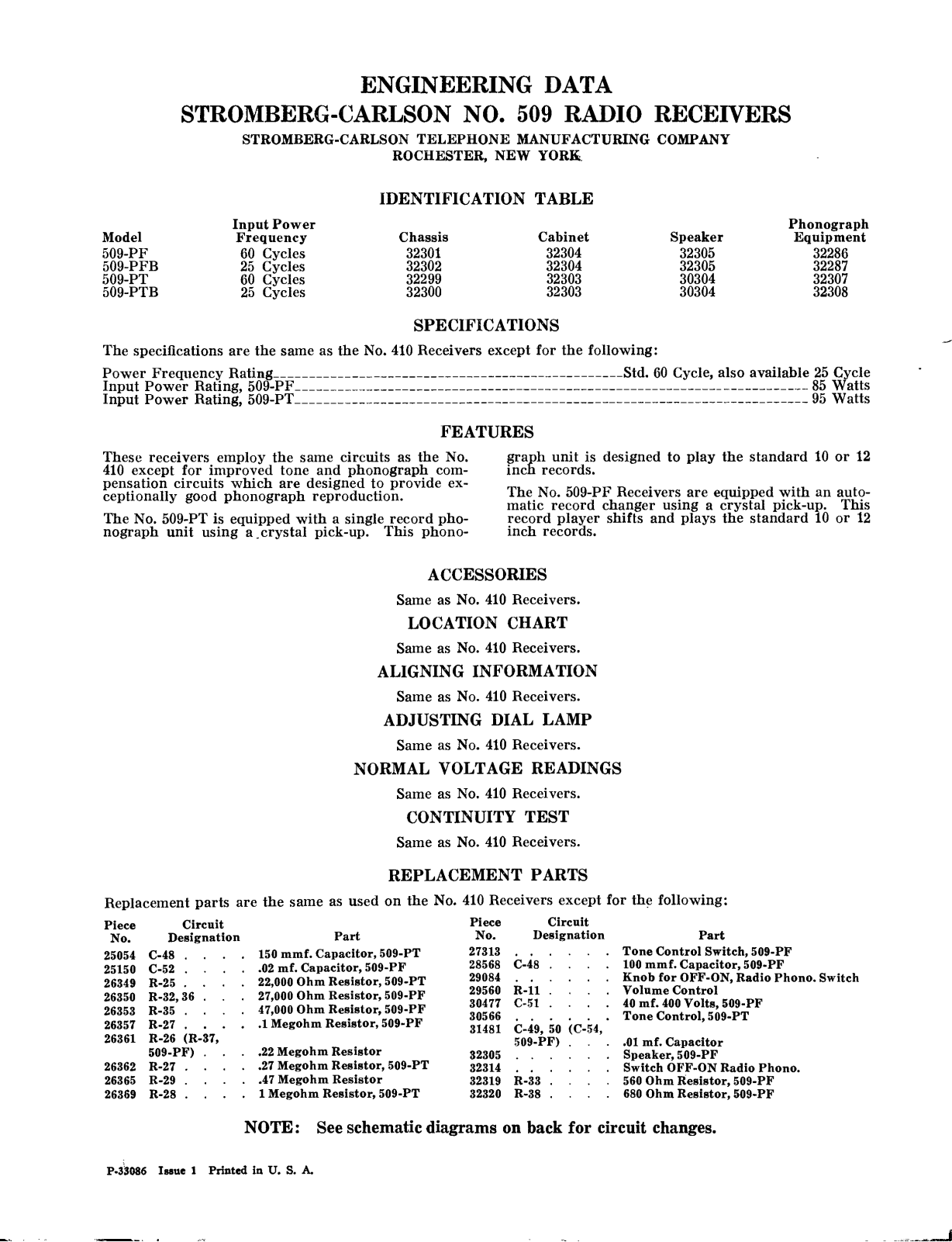 Stromberg Carlson 509 schematic