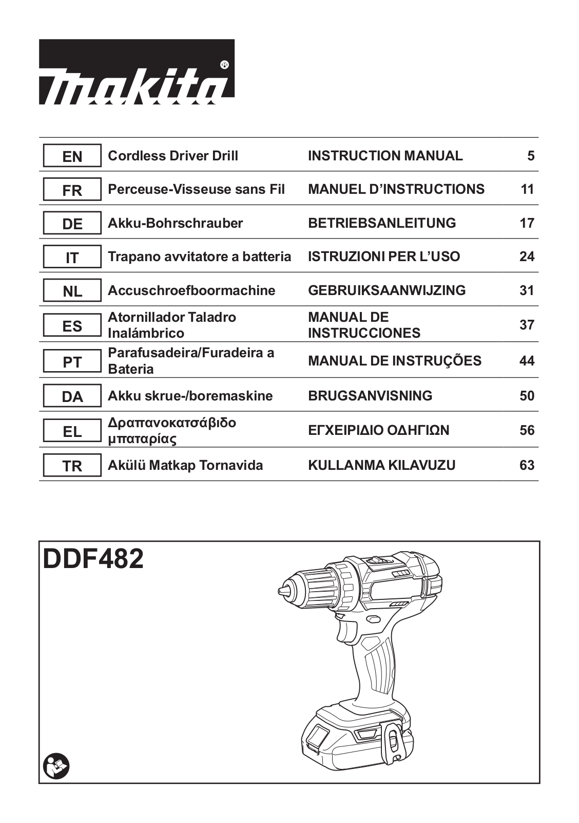 Makita DDF482 User guide