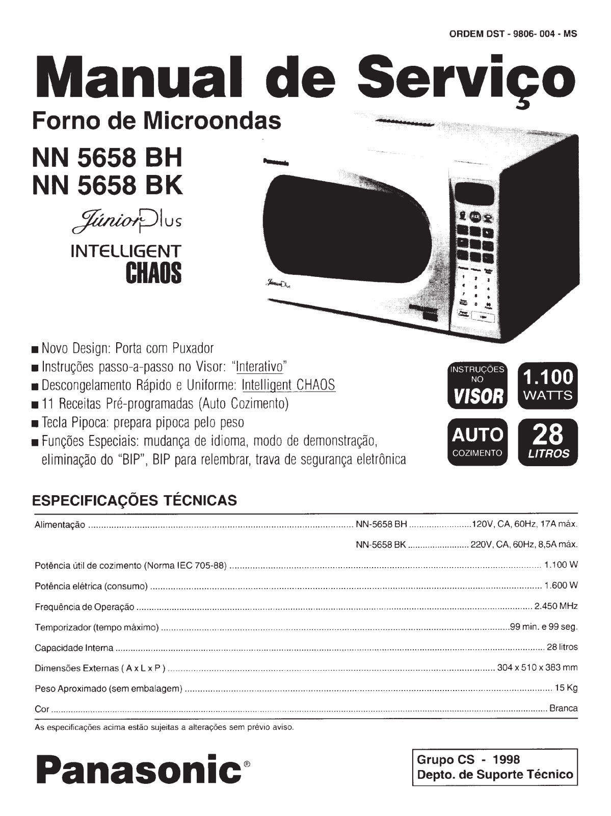 Panasonic Microondas NN-5658 Schematic