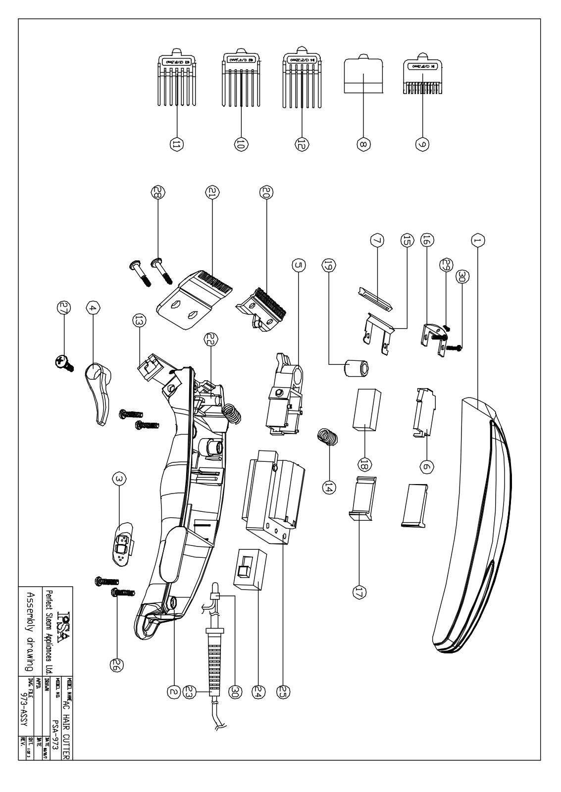 Vitek PSA 973 Exploded view