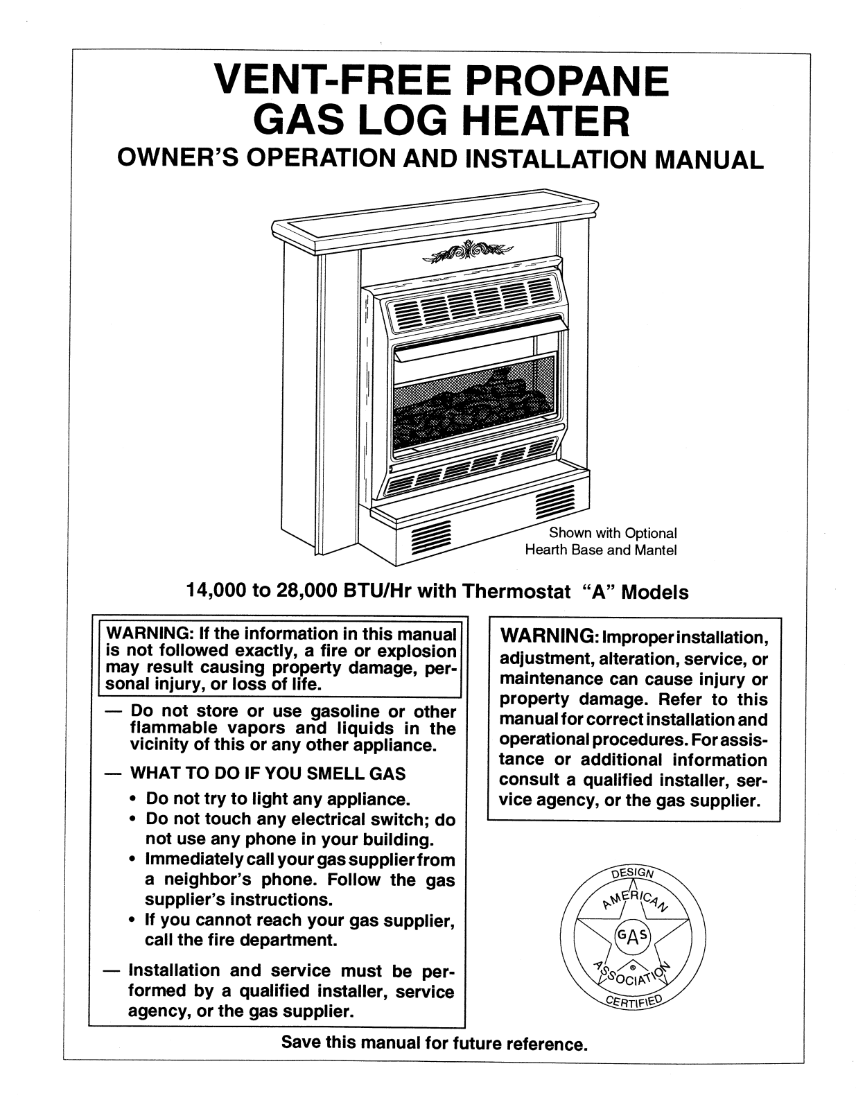 Desa Tech CMH2800TP, CMH2800TPA, VMH2800TP, VMH2800TPA Owner's Manual