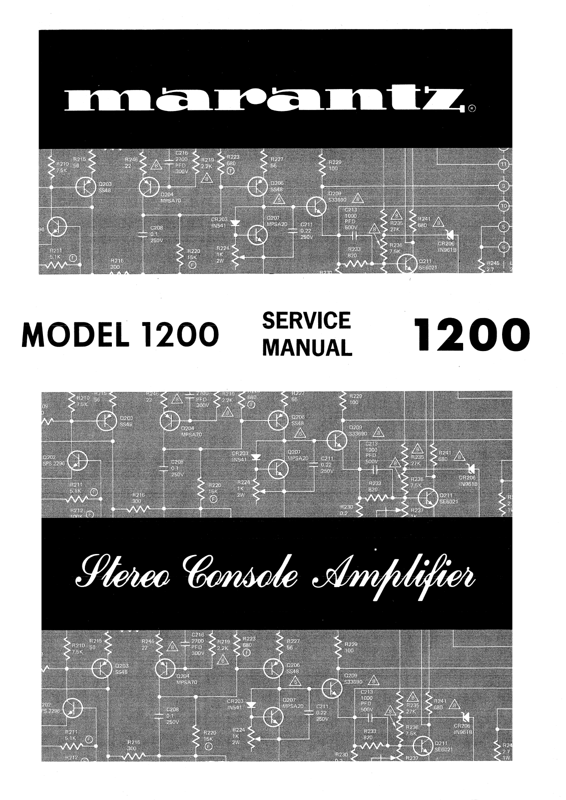 Marantz 1200 Service Manual