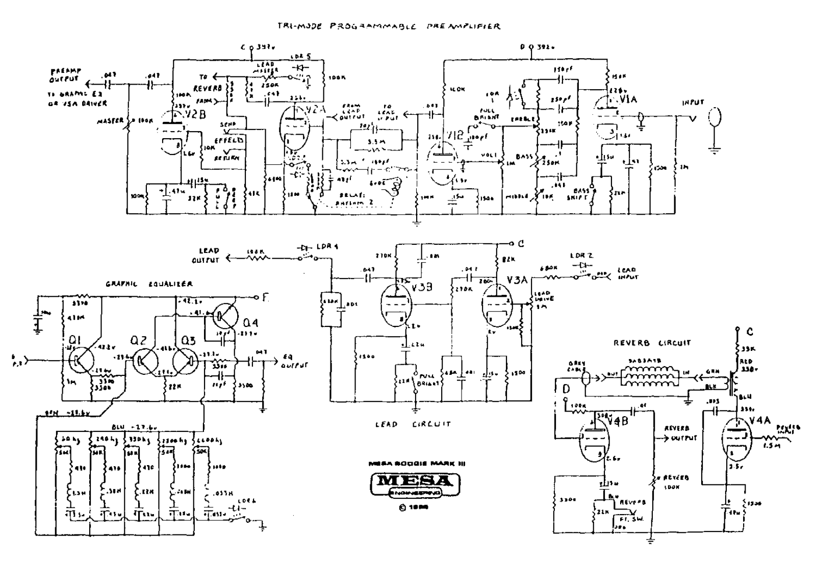 Mesa Boogie mark 3 schematic