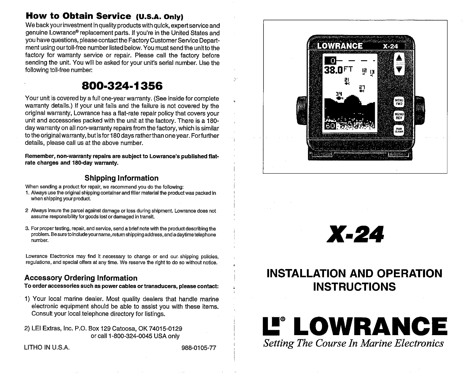 Lowrance X-24 User Manual