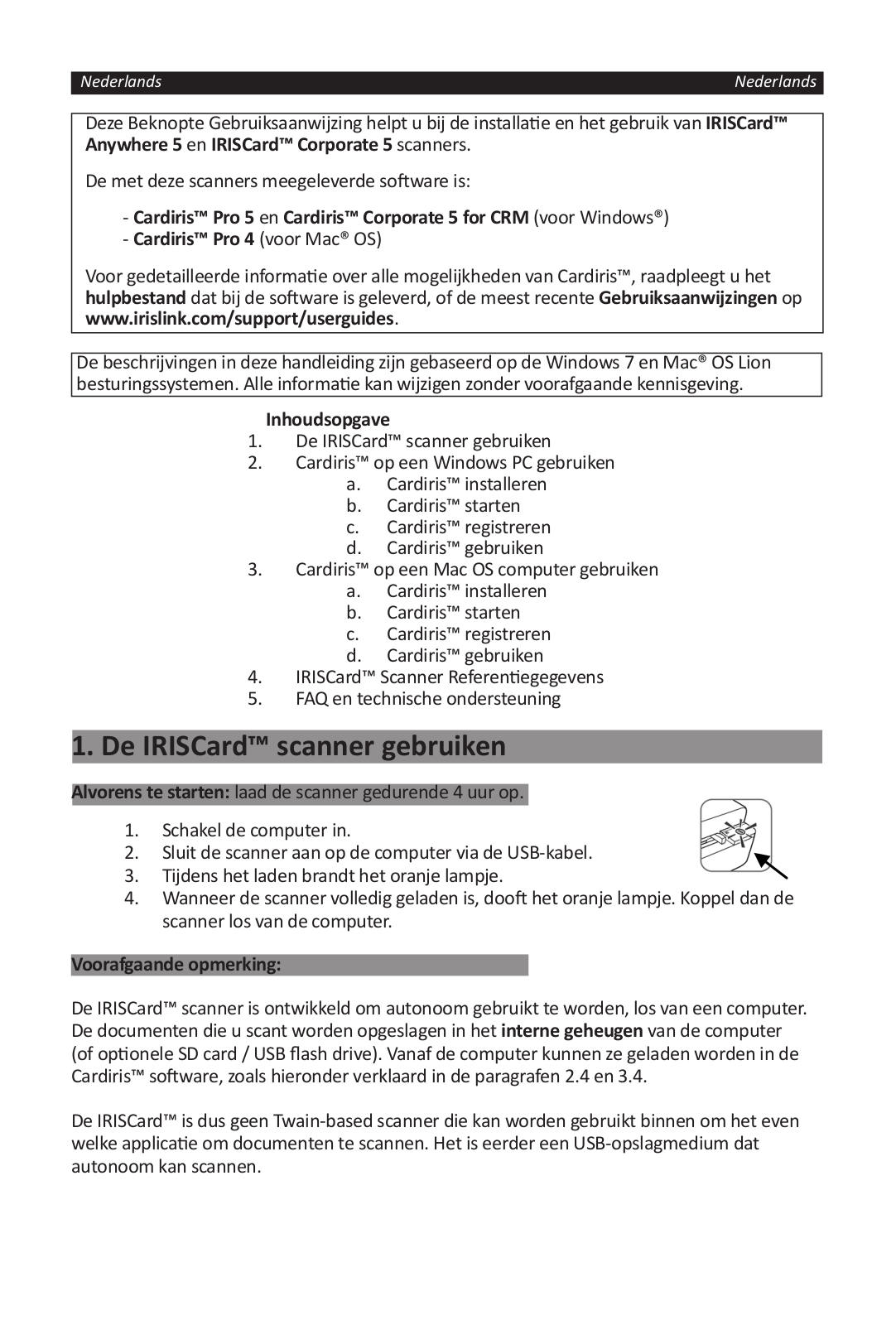 IRIS IRISCard Anywhere 5 Quick User Guide