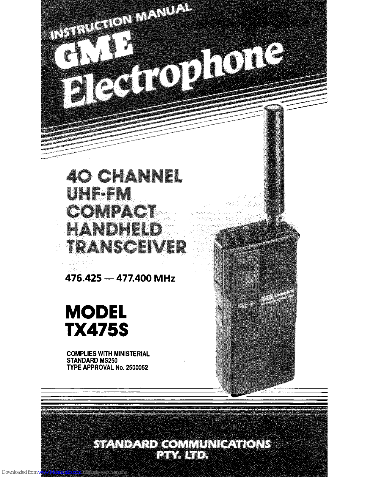 GME Electrophone TX475S Instruction Manual