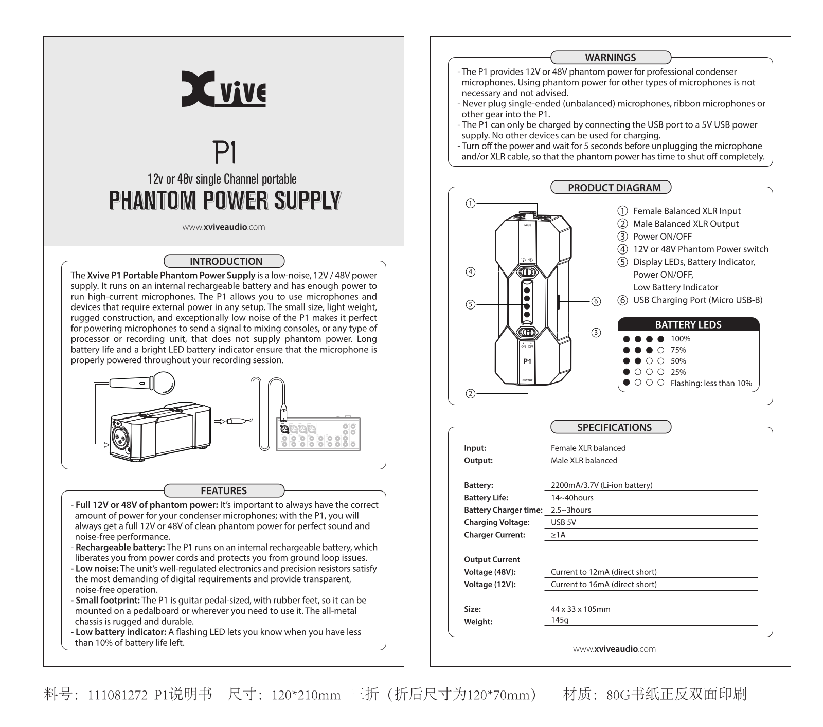 Xvive P1 User manual